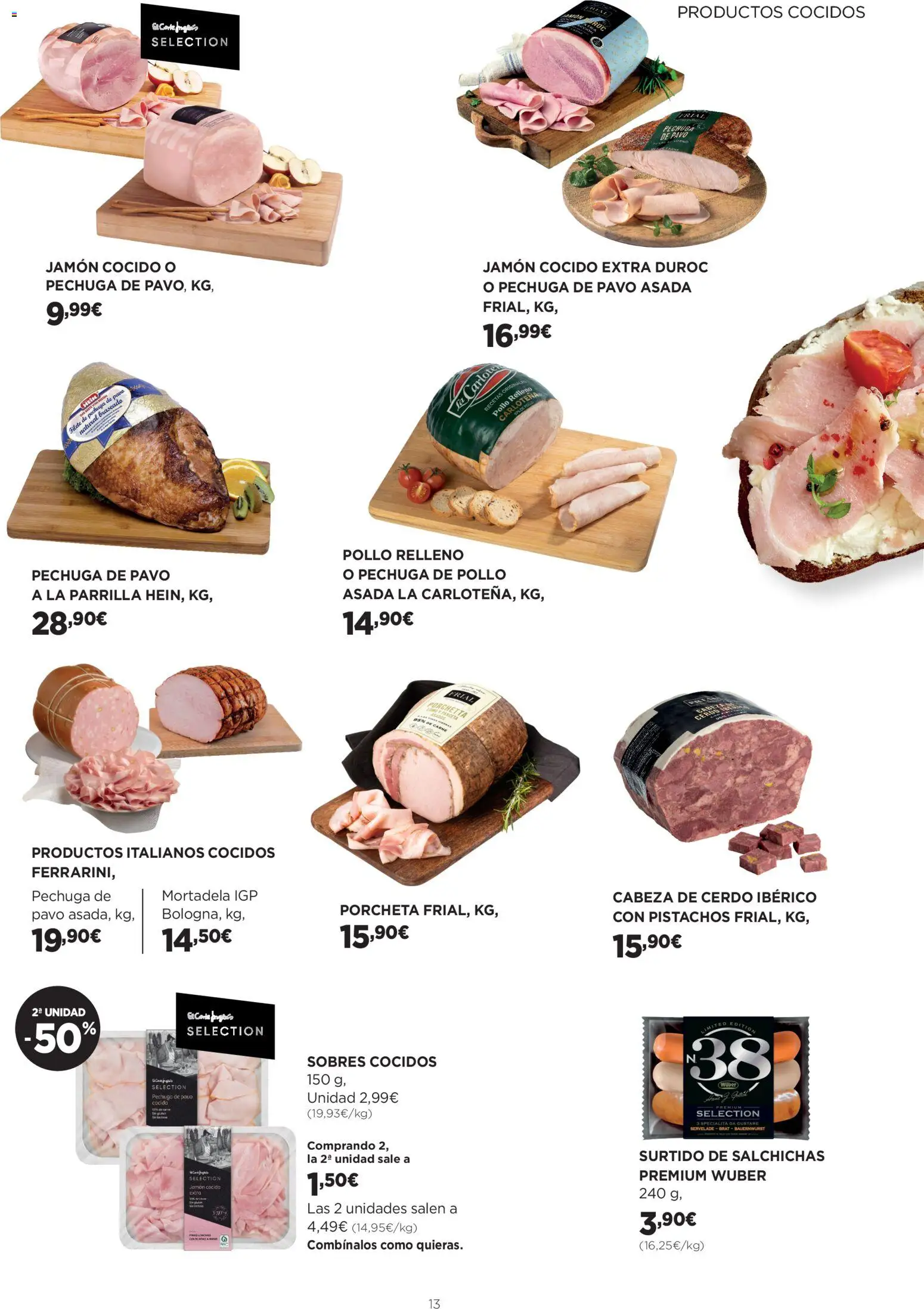 El Corte Inglés ofertas │ válido desde el 29.01.2026 | Página: 13 | Productos: Jamón, Jamón cocido, Parrilla, Mortadela