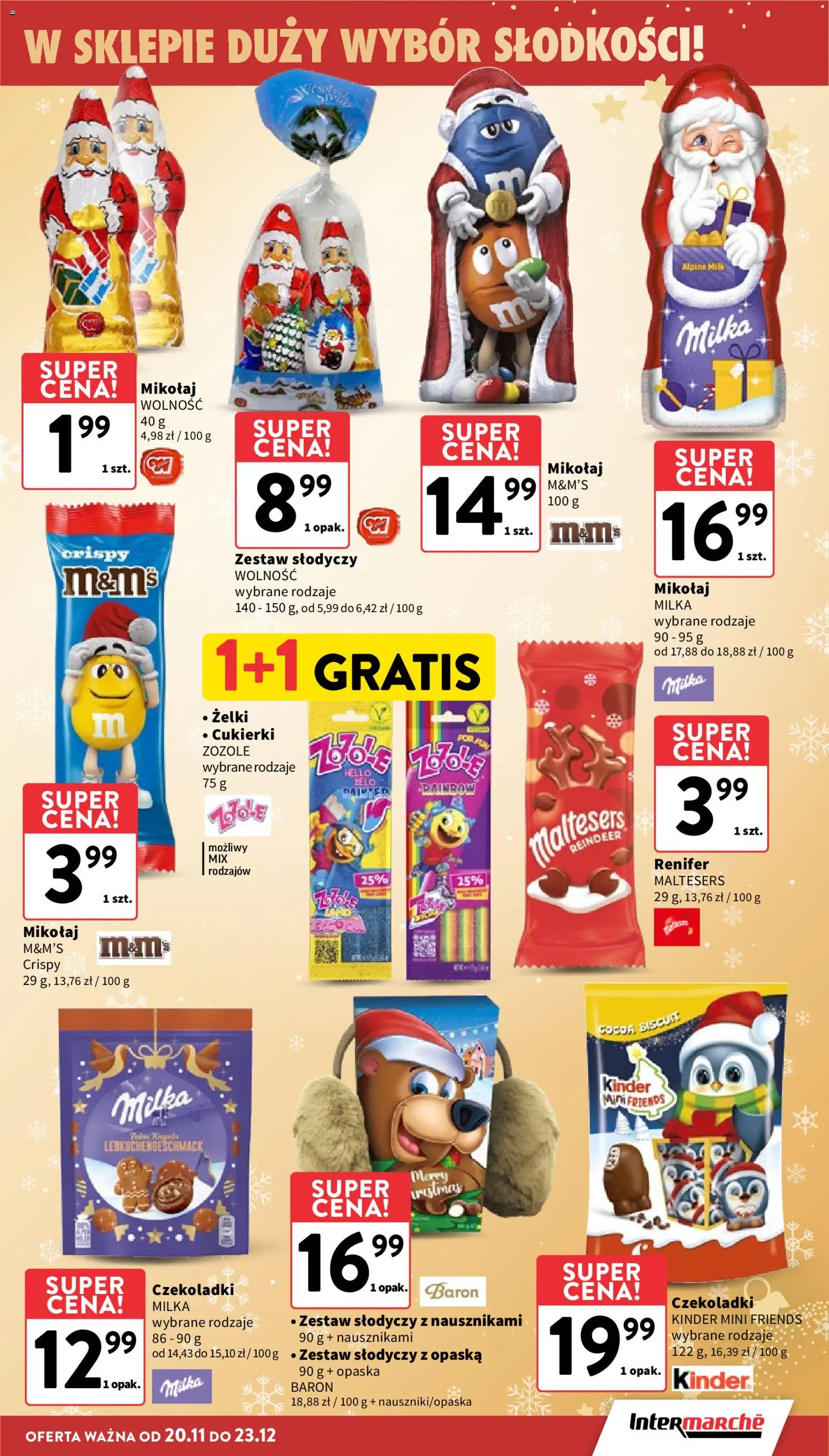 Intermarche Gazetka od 20.11.2025 | Strona: 11 | Produkty: Czekoladki, M&M's, Milka, Żelki