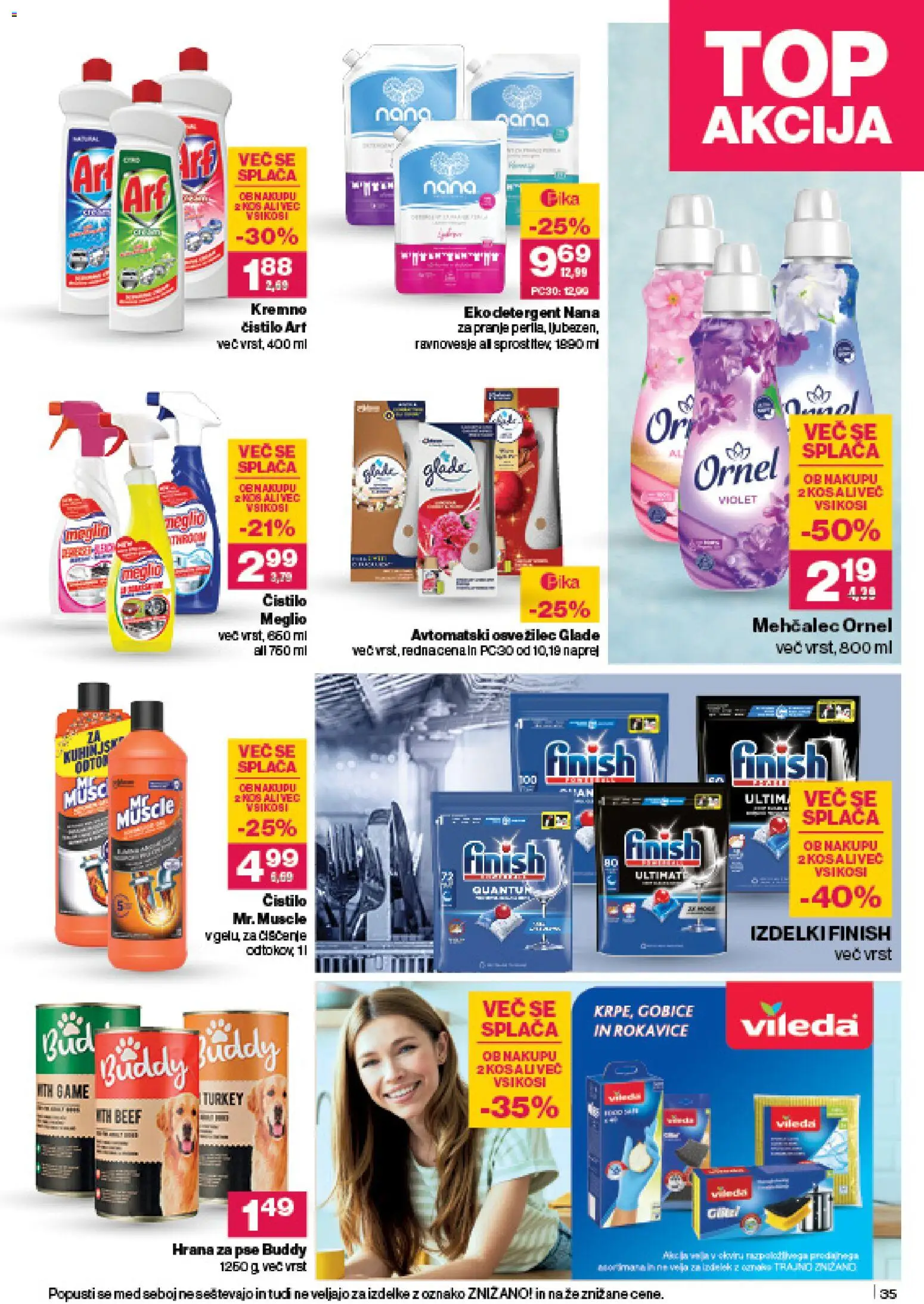 Novi Mercator katalog ponudbe – veljaven od 06.11.2025 | Stran: 37 | Izdelki: Hrana za pse, Kos, Detergent, Gobice
