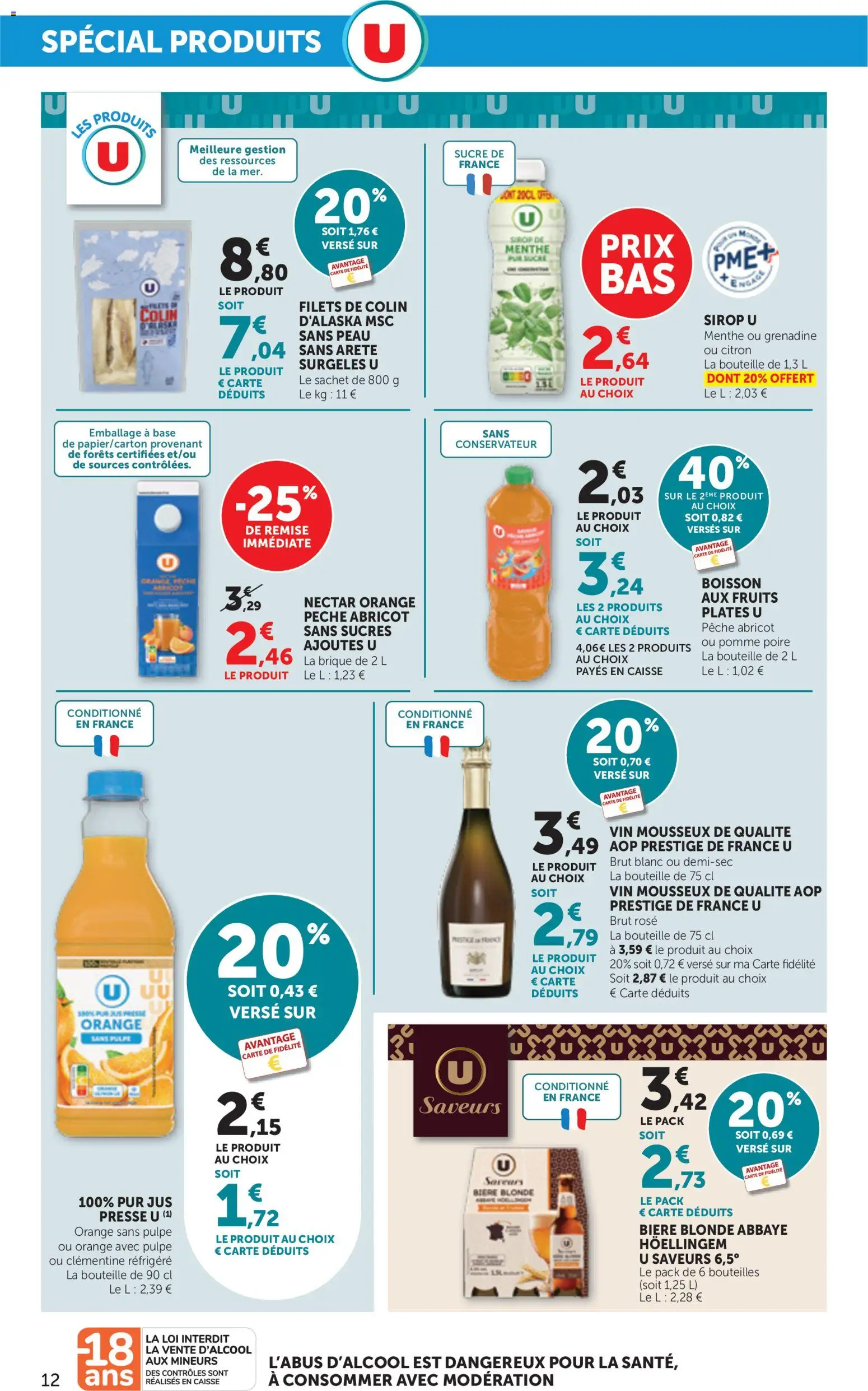 {H1} | Page: 12 | Produits: Citron, Clémentine, Orange, Bière blonde