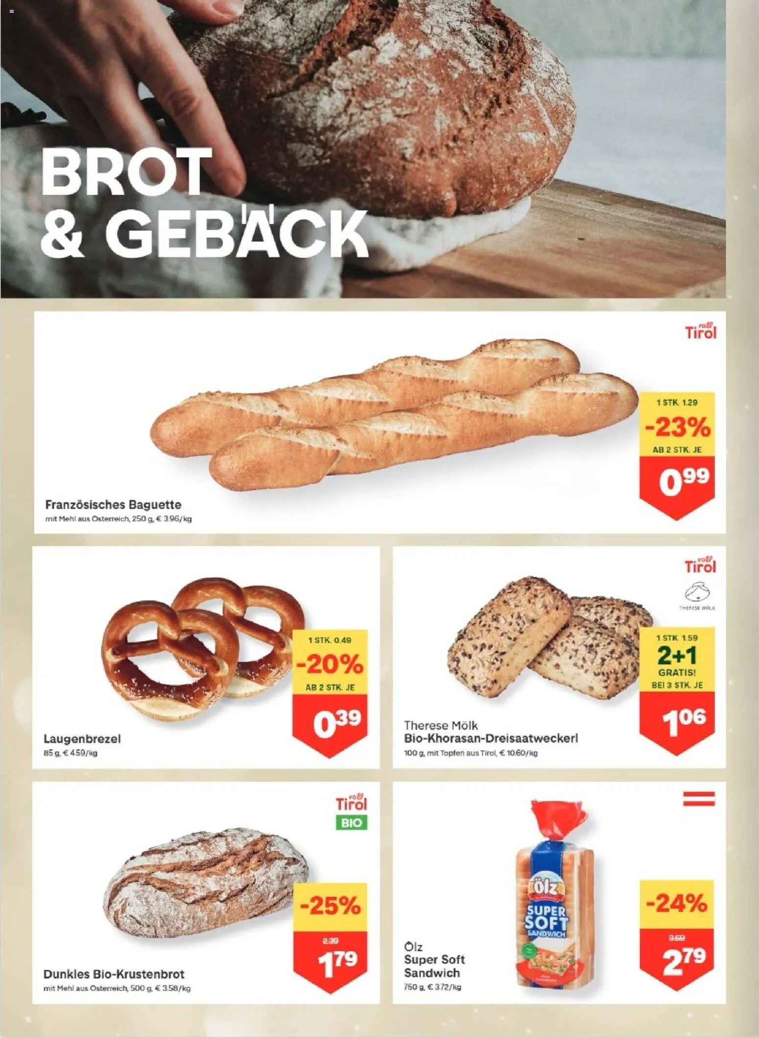 MPREIS Lenzing gültig ab 25.12.2025 | Seite: 4 | Produkte: Jääkaappipakastin, Brot