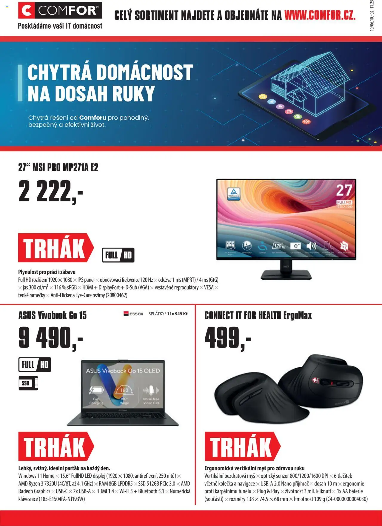Comfor leták od 06.10.2025 | Strana: 1 | Produkty: Myš, Navigace, Baterie, LED