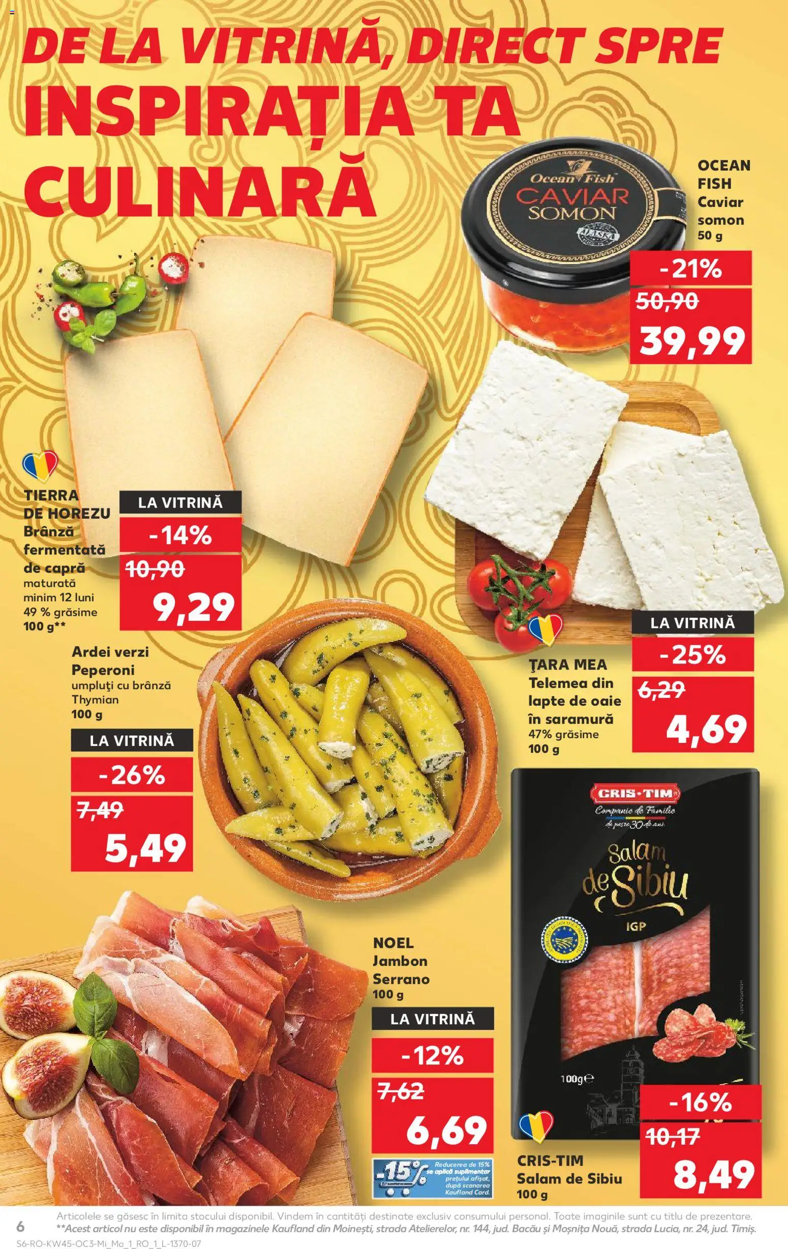 Noul catalog Kaufland – valabil de la 05.11.2025 | Pagină: 6 | Produse: Vitrină, Ardei, Lapte, Salam