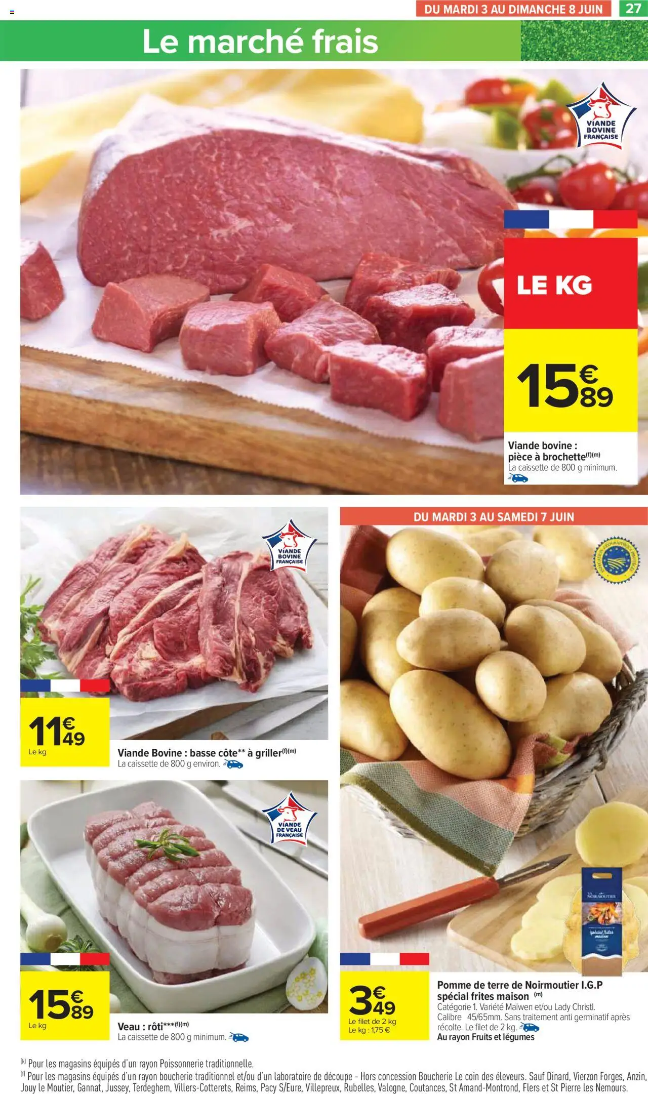  | Page: 29 | Produits: Pomme de terre, Frites, Poissonnerie, Viande bovine