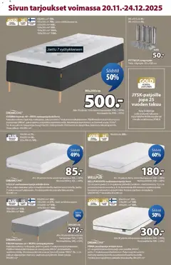JYSK-mainoslehti voimassa 01.12.2025 alkaen | Sivu: 6 | Tuotteet: Vaahtomuovipatja, Runkopatja, Patja