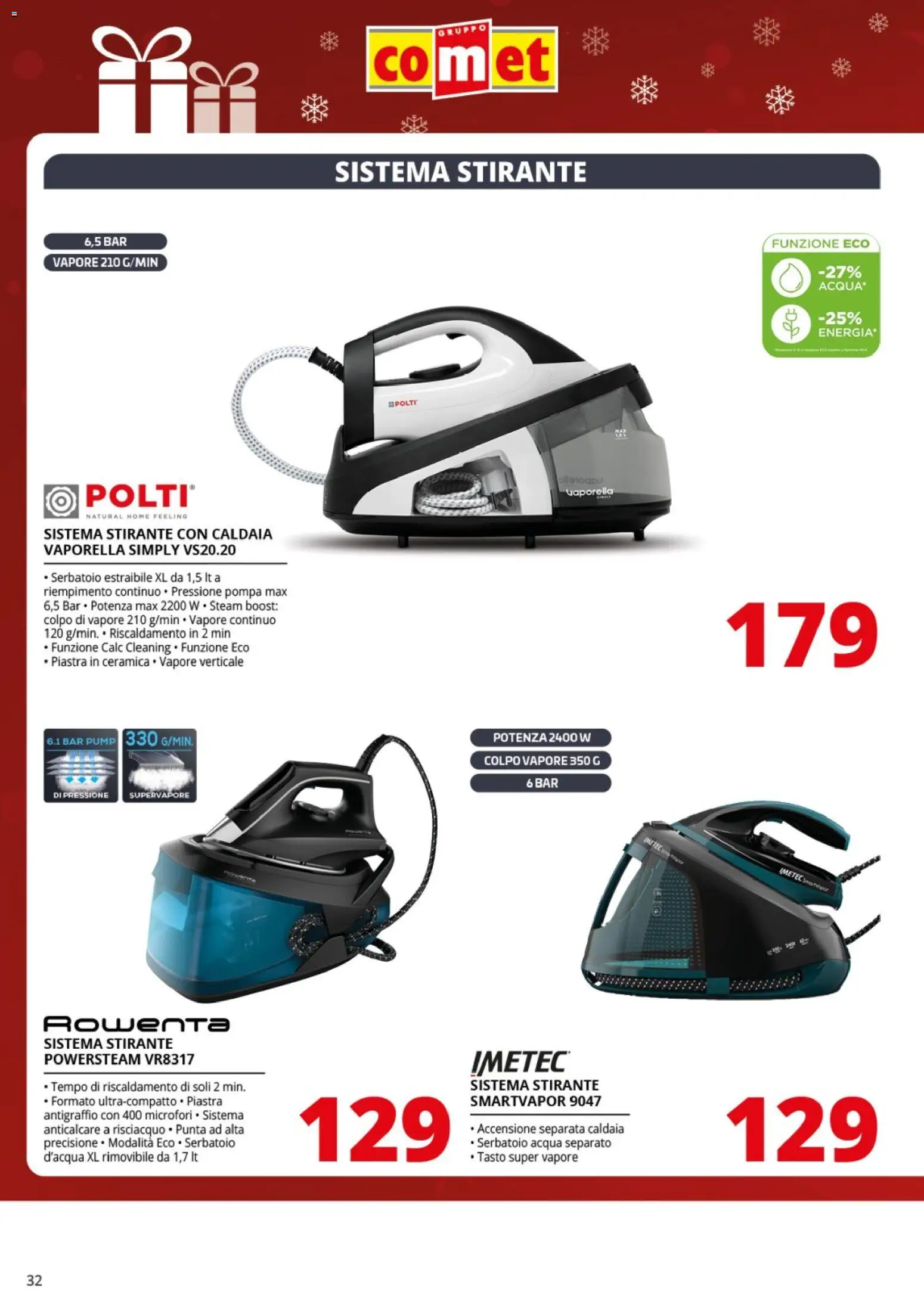 Volantino Comet del 01.12.2025 | Pagina: 32 | Prodotti: Caldaia, Anticalcare, Acqua