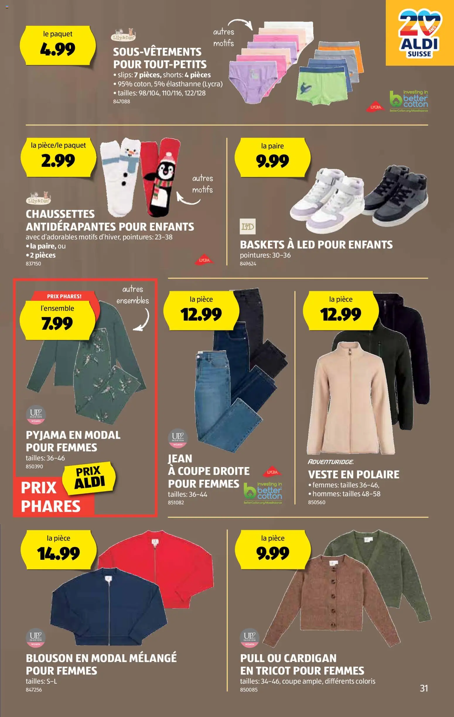 Aldi Aktionen FR – gültig ab 30.10.2025 | Seite: 32 | Produkte: Cardigan, Pyjama