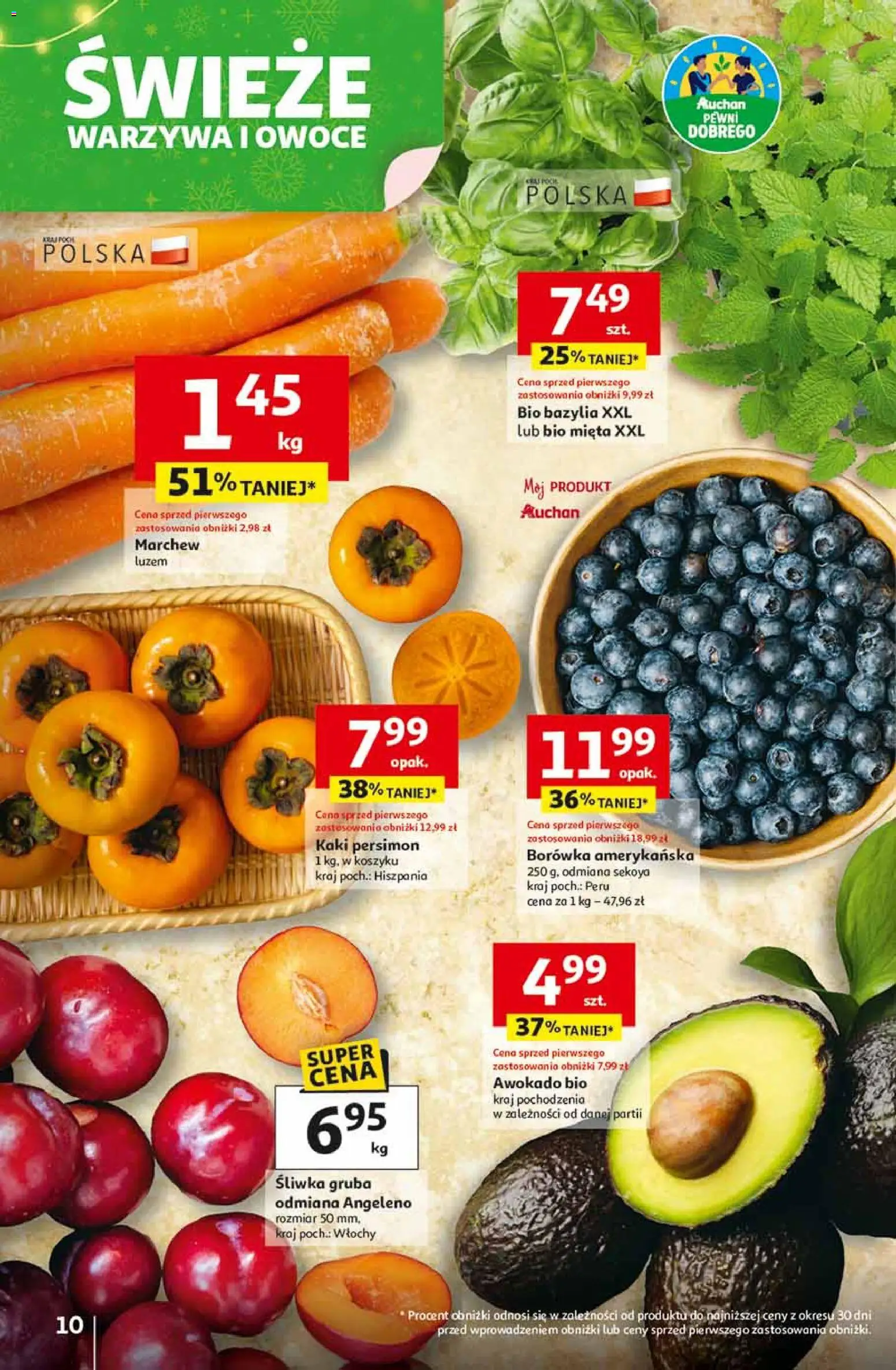 Auchan Black Friday od 13.11.2025 | Strona: 10 | Produkty: Kaki, Awokado, Warzywa, Owoce