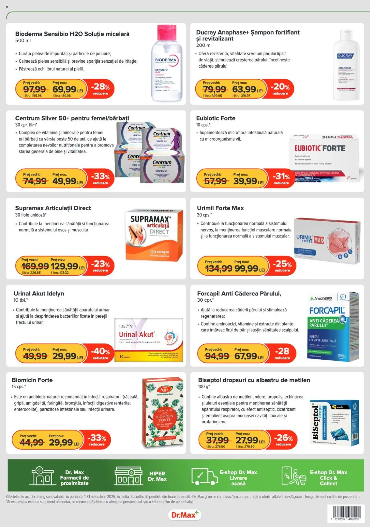 Noul catalog Dr.Max – valabil de la 01.10.2025 | Pagină: 8 | Produse: Albastru de metilen, Șampon, Pește, Fructe