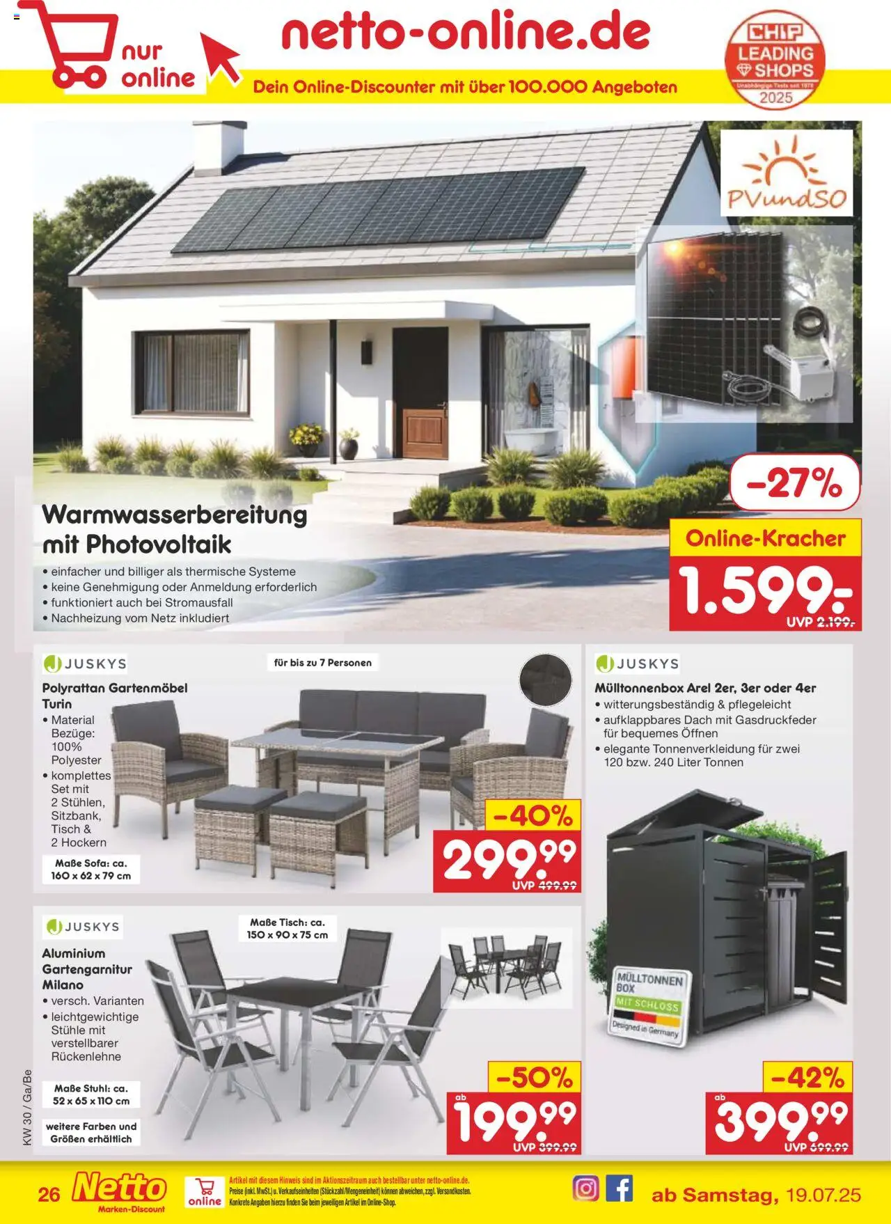Netto Marken-Discount Prospekt 	 - gültig ab dem 21.07.2025 | Seite: 42 | Produkte: Sofa, Tisch, Stuhl, Gartenmöbel