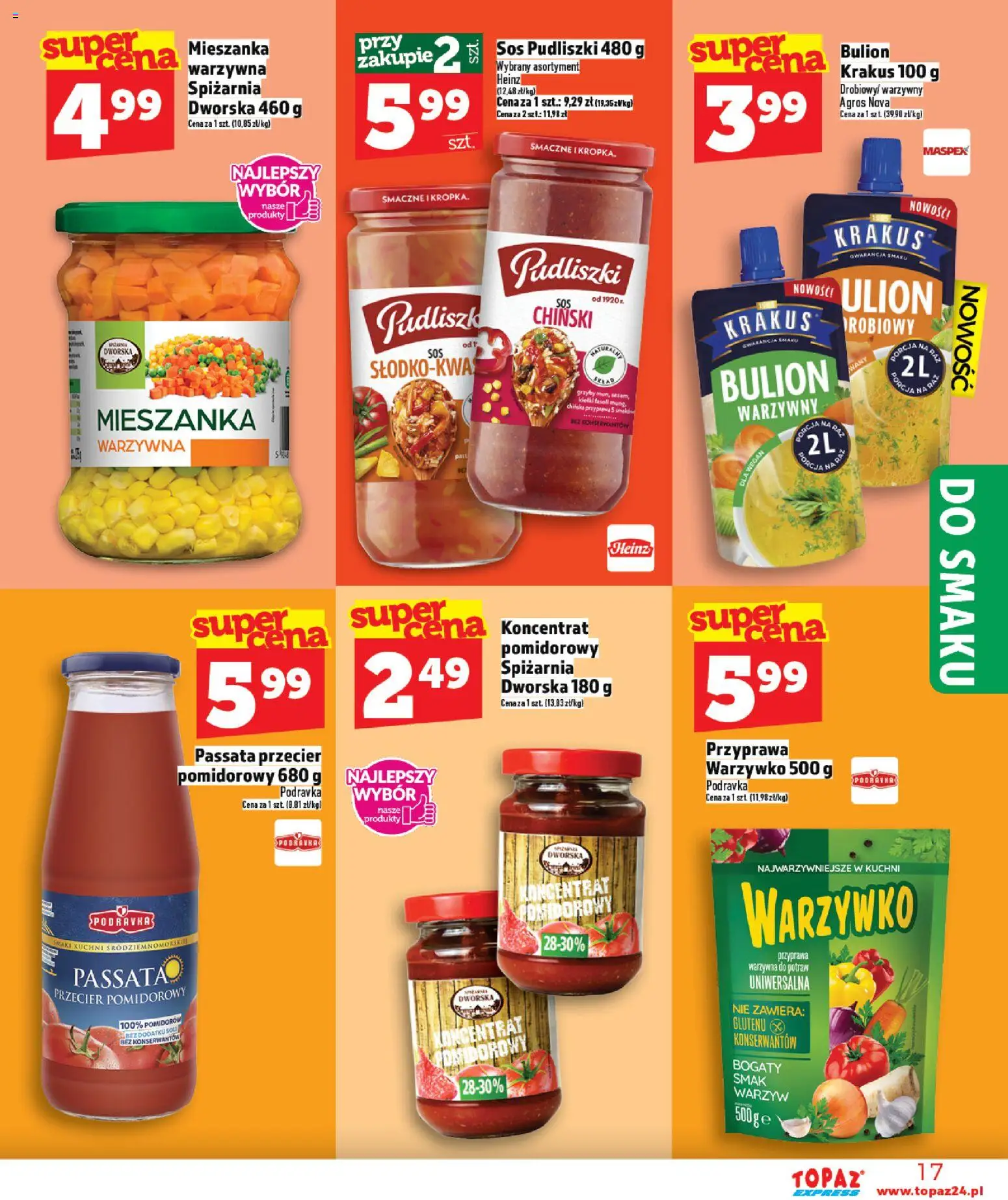 Topaz gazetka - Express od 16.04.2026 | Strona: 17 | Produkty: Przecier pomidorowy, Mieszanka chińska, Sos