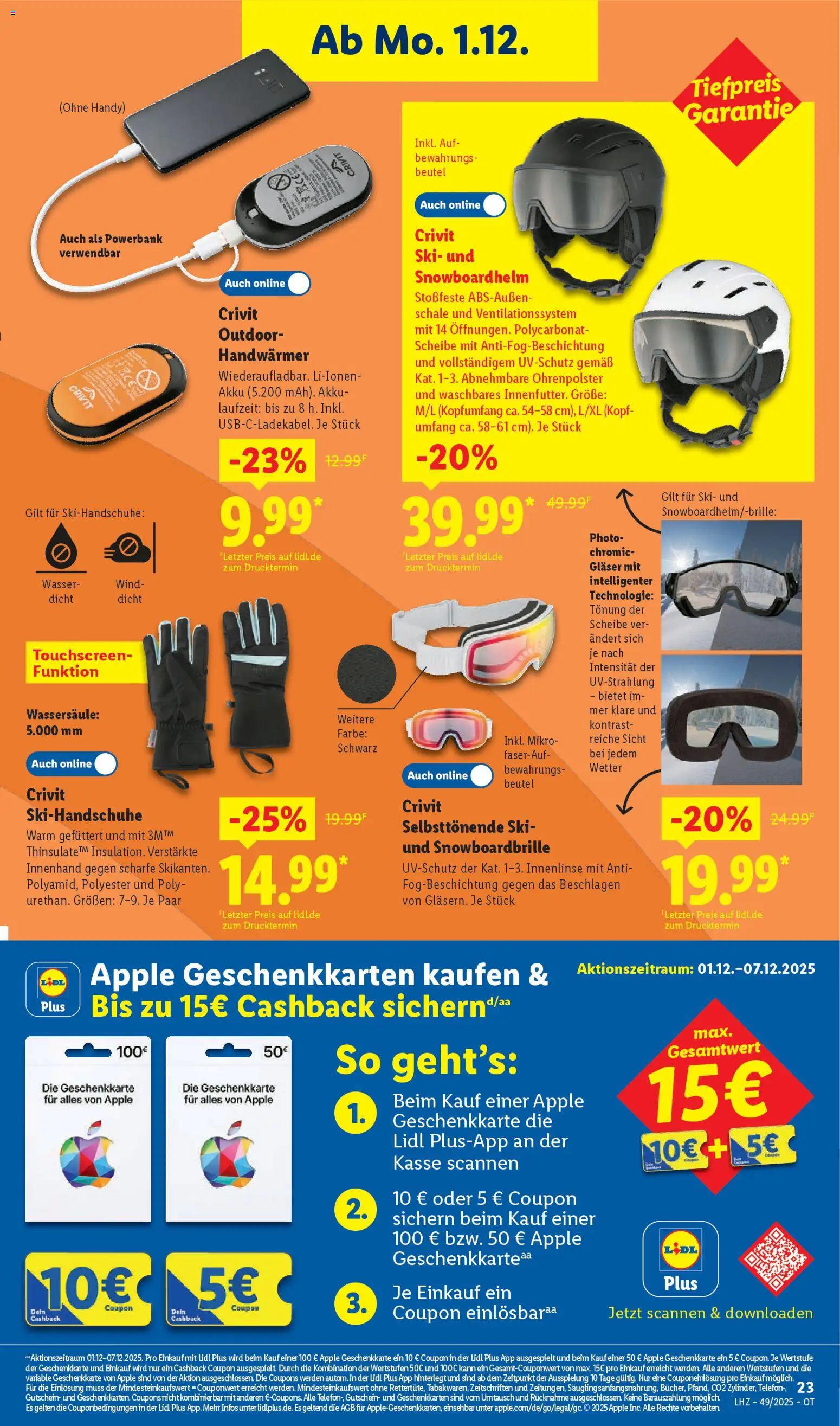 Lidl Prospekt Grimma – gültig ab 01.12.2025 | Seite: 39 | Produkte: Apple, Ski, Wasser, Powerbank