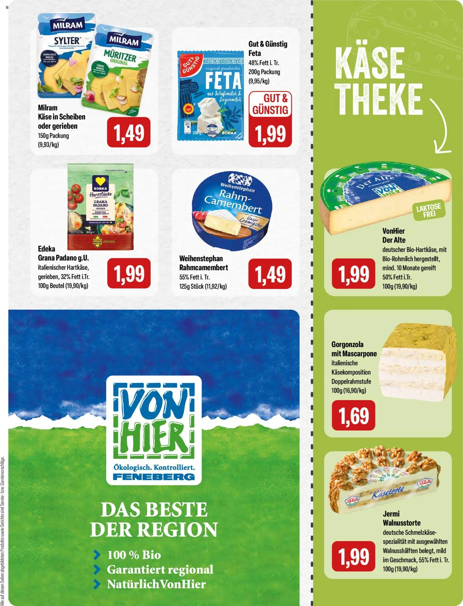 Feneberg Angebote – gültig ab 30.10.2025 | Seite: 7 | Produkte: Feta, Käse, Theke, Milram