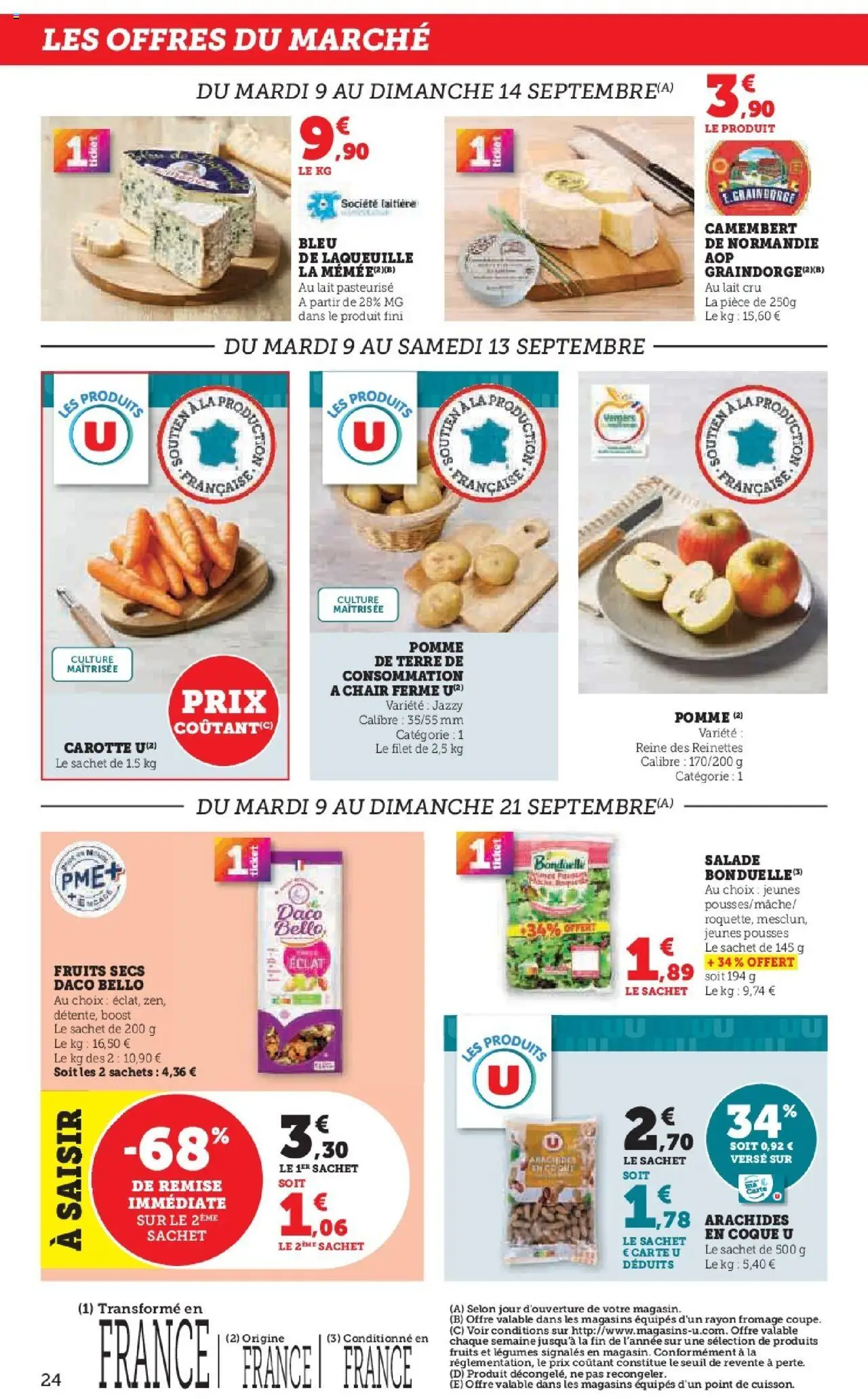  | Page: 24 | Produits: Salade, Lait, Camembert, Carotte