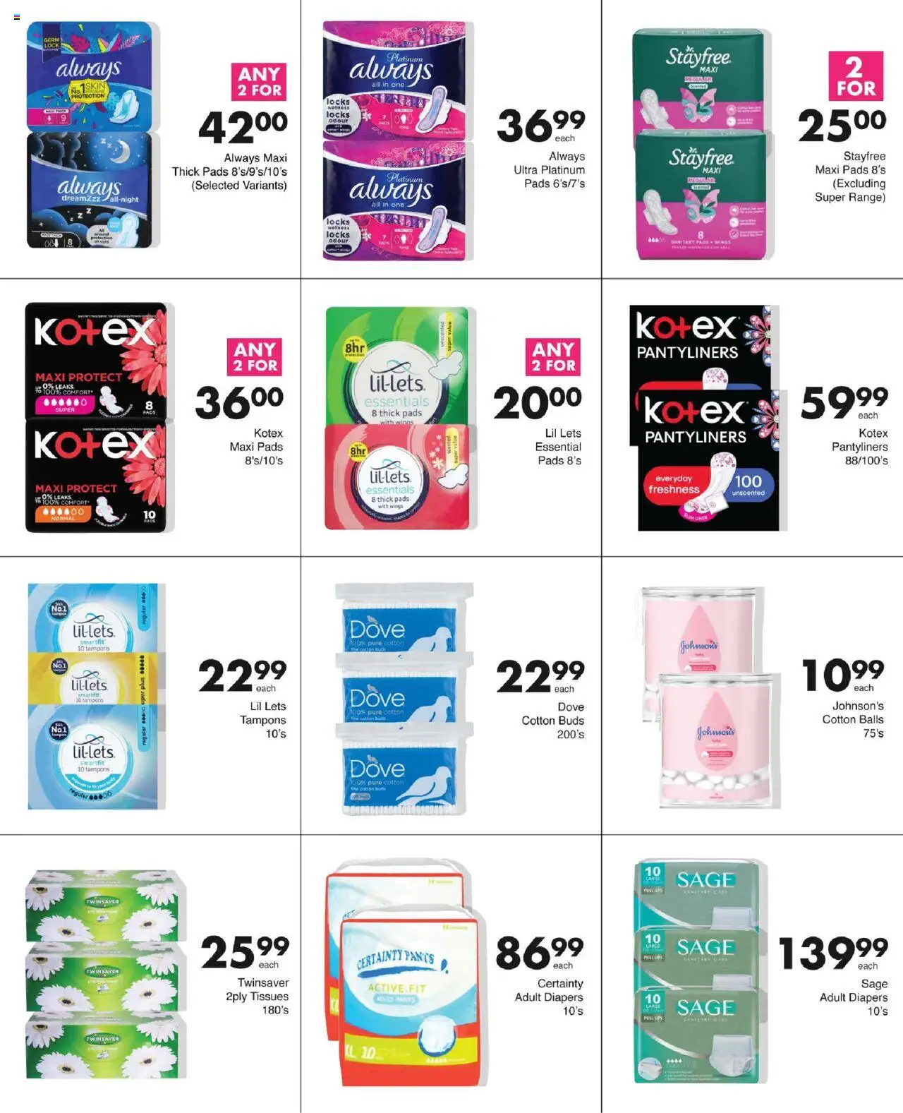 Save Specials │ valid from 14.08.2025 | Page: 66 | Products: Pants, Lock, Cotton buds, Tissues