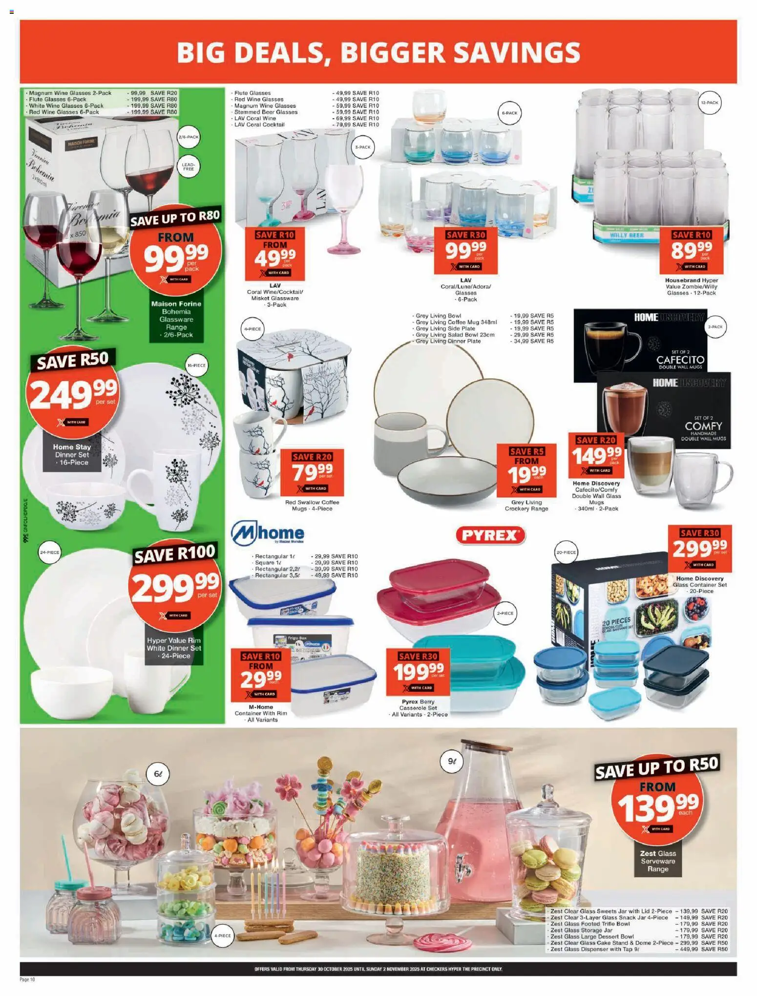 New Checkers catalogue – valid from 30.10.2025 | Page: 10 | Products: Glasses, Bowl, Tap, Salad