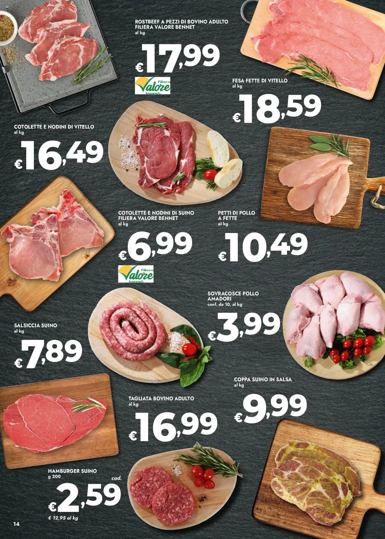 Volantino bennet del 05.06.2025 | Pagina: 14 | Prodotti: Pollo, Suino, Vitello, Hamburger