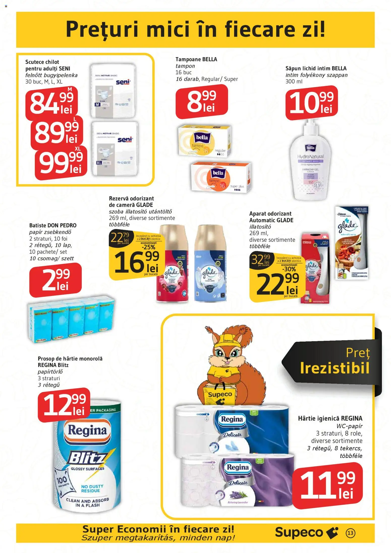 Noul catalog Supeco – valabil de la 13.11.2025 | Pagină: 13 | Produse: Mici, Săpun lichid, Scutece, Tampoane
