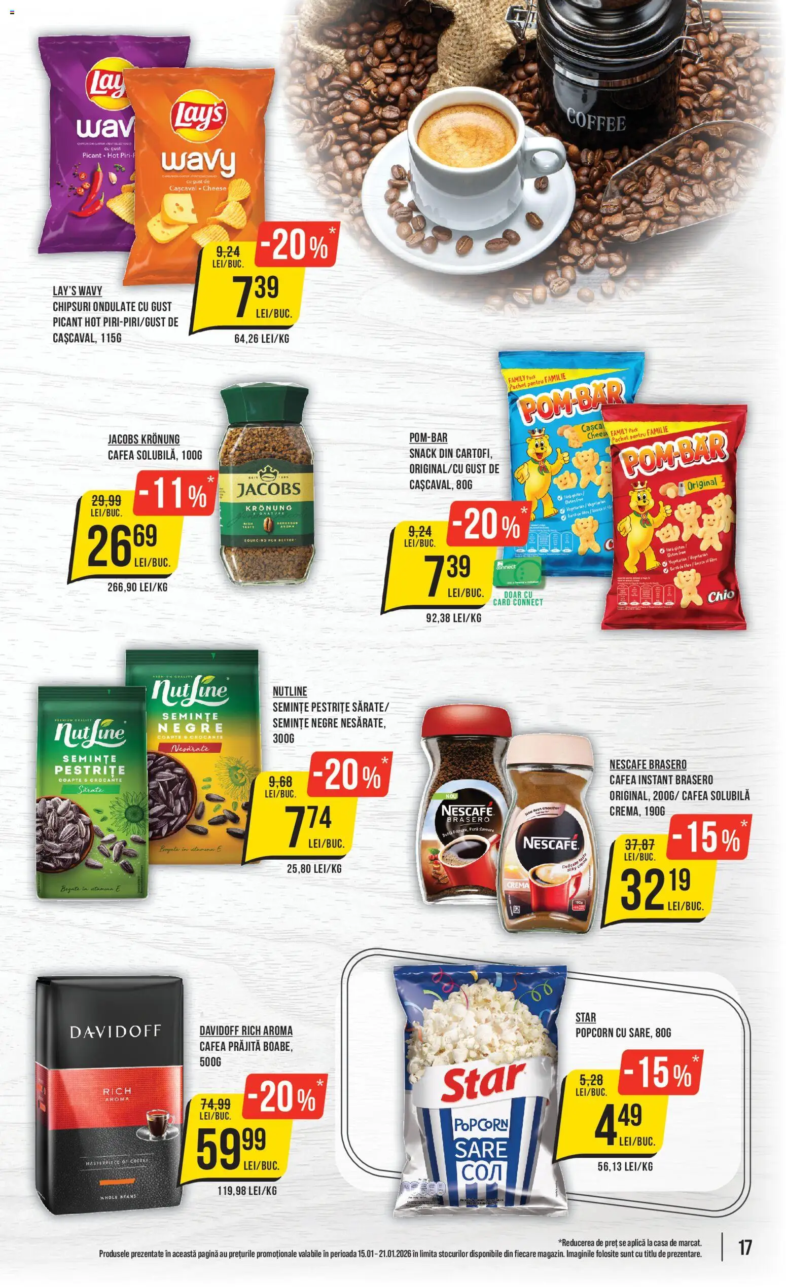 Noul catalog Mega Image – valabil de la 15.01.2026 | Pagină: 17 | Produse: Semințe, Cafea, Chipsuri, Sare