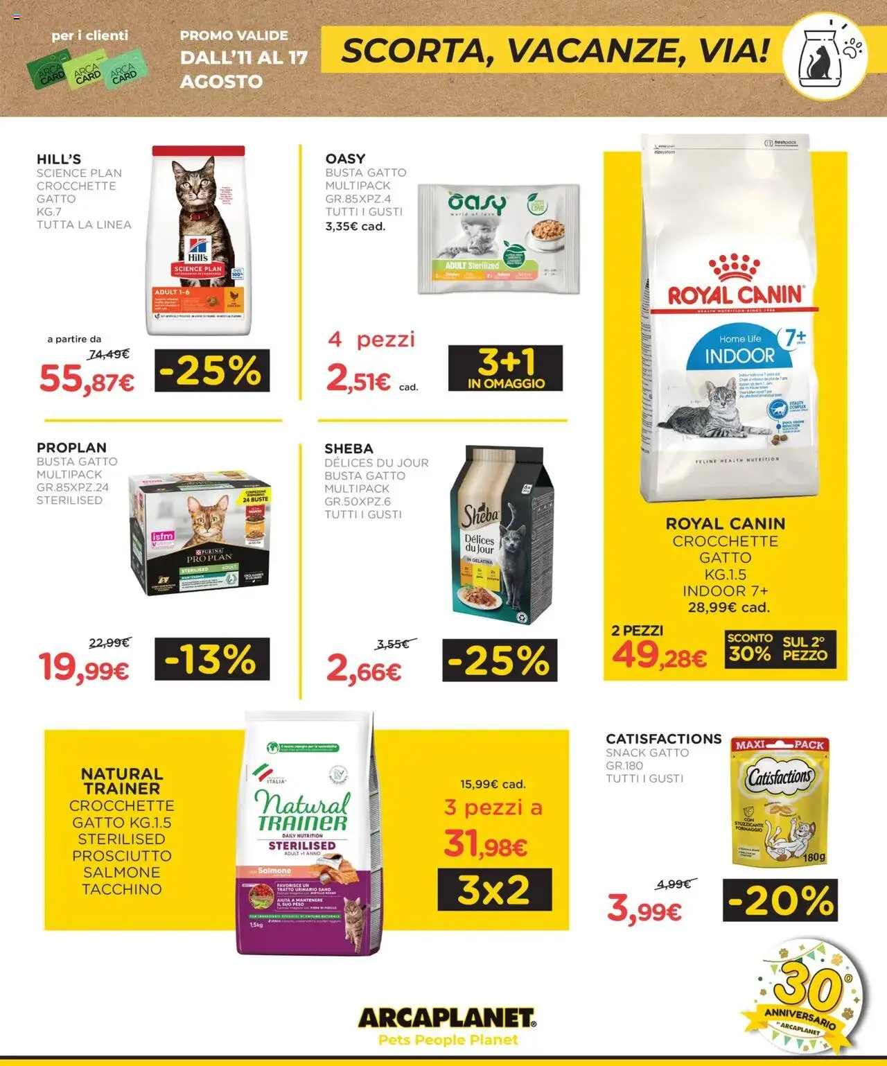 Volantino Arcaplanet del 11.08.2025 | Pagina: 3 | Prodotti: Salmone, Tacchino, Formaggio, Crocchette