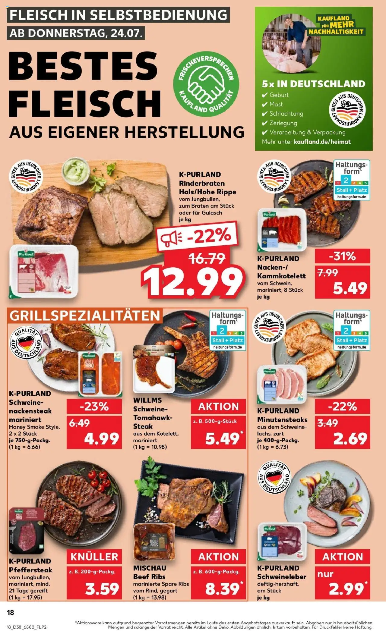 Kaufland prospekt Brandenburg An Der Havel	 - gültig ab dem 27.07.2025 | Seite: 41 | Produkte: Rinderbraten, Gulasch, Steak, Fleisch