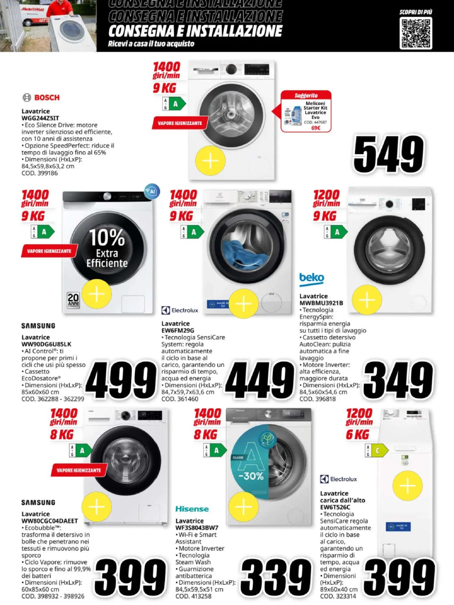 Volantino Media World del 12.11.2025 | Pagina: 23 | Prodotti: Acqua, Lavatrice, Samsung
