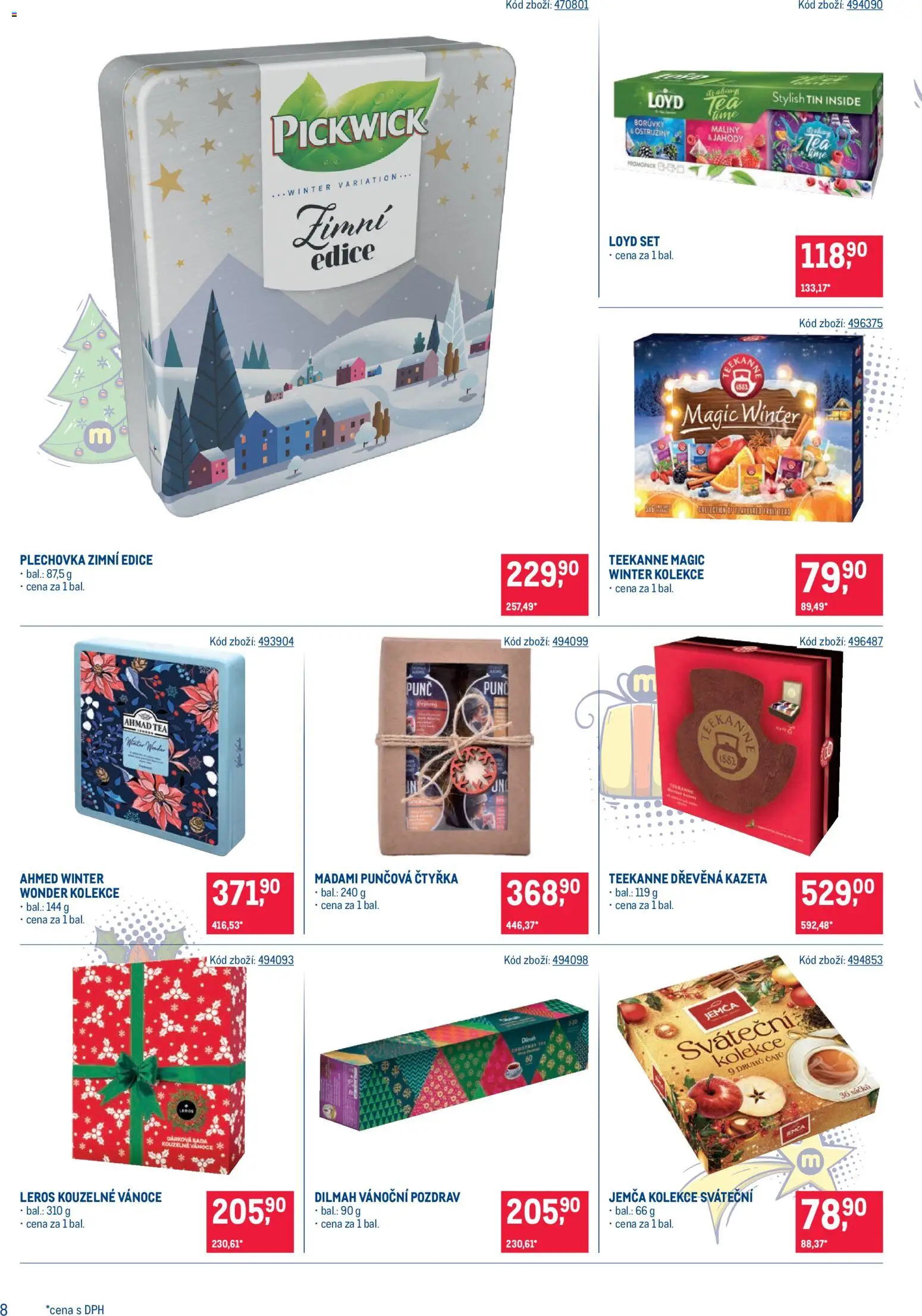 Makro leták - Dárkové balíčky od 22.10.2025 | Strana: 8 | Produkty: Teekanne, Borůvky, Maliny, Ahmad tea