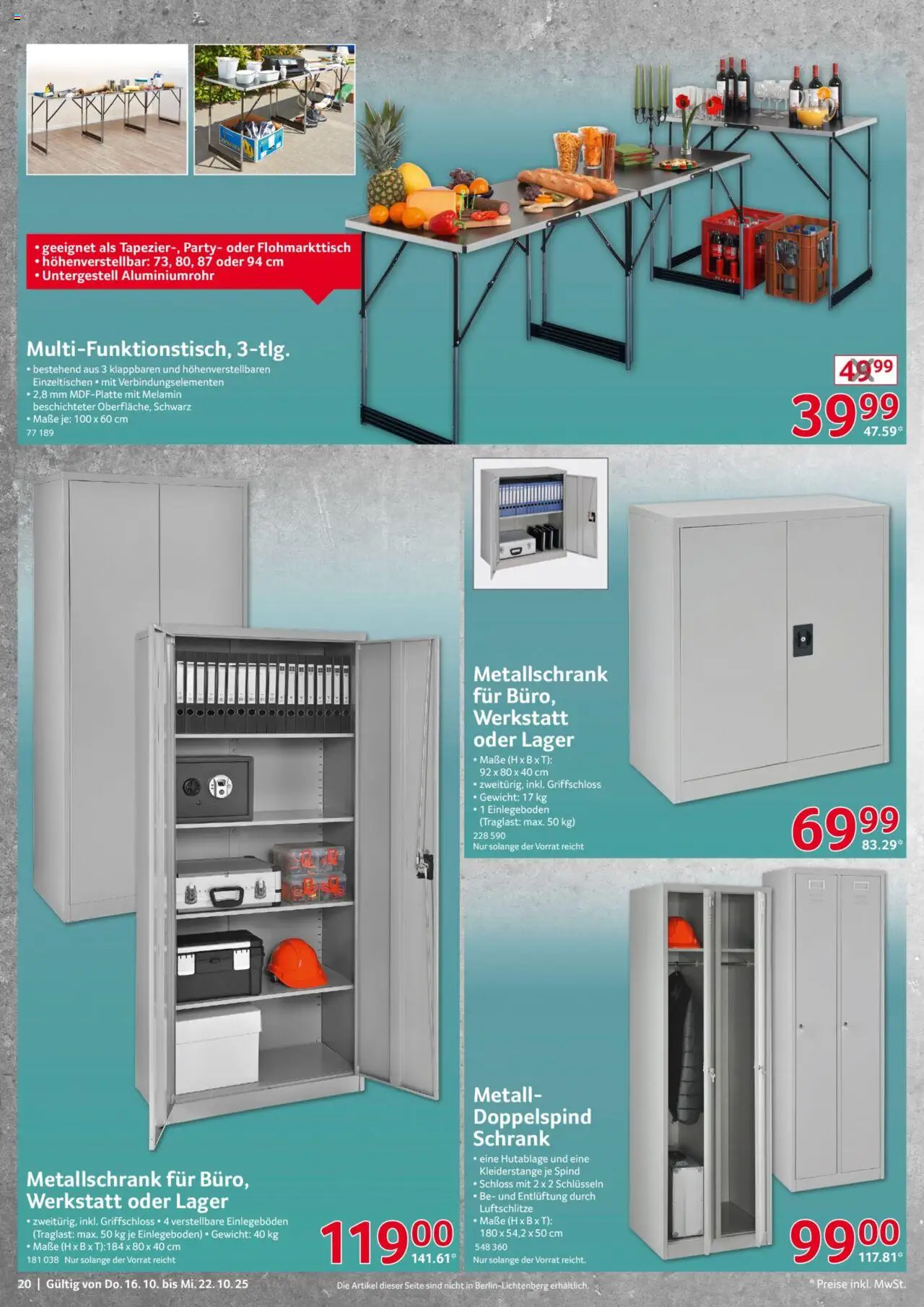 Selgros  Non Food – gültig ab 16.10.2025 | Seite: 20 | Produkte: Gewicht, Schrank