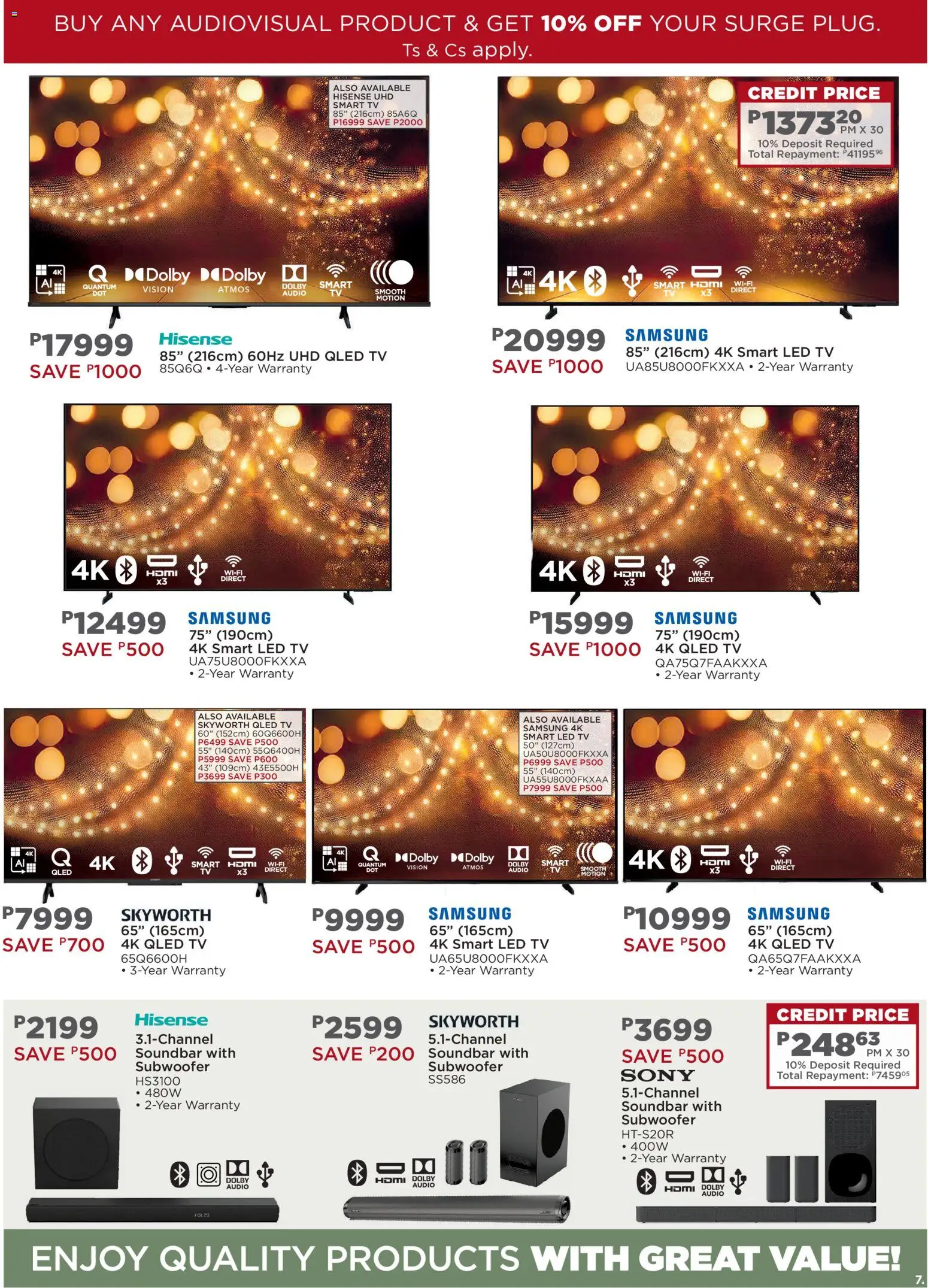 New House and Home catalogue – valid from 08.12.2025 | Page: 7 | Products: Audio, TV, Soundbar, Subwoofer