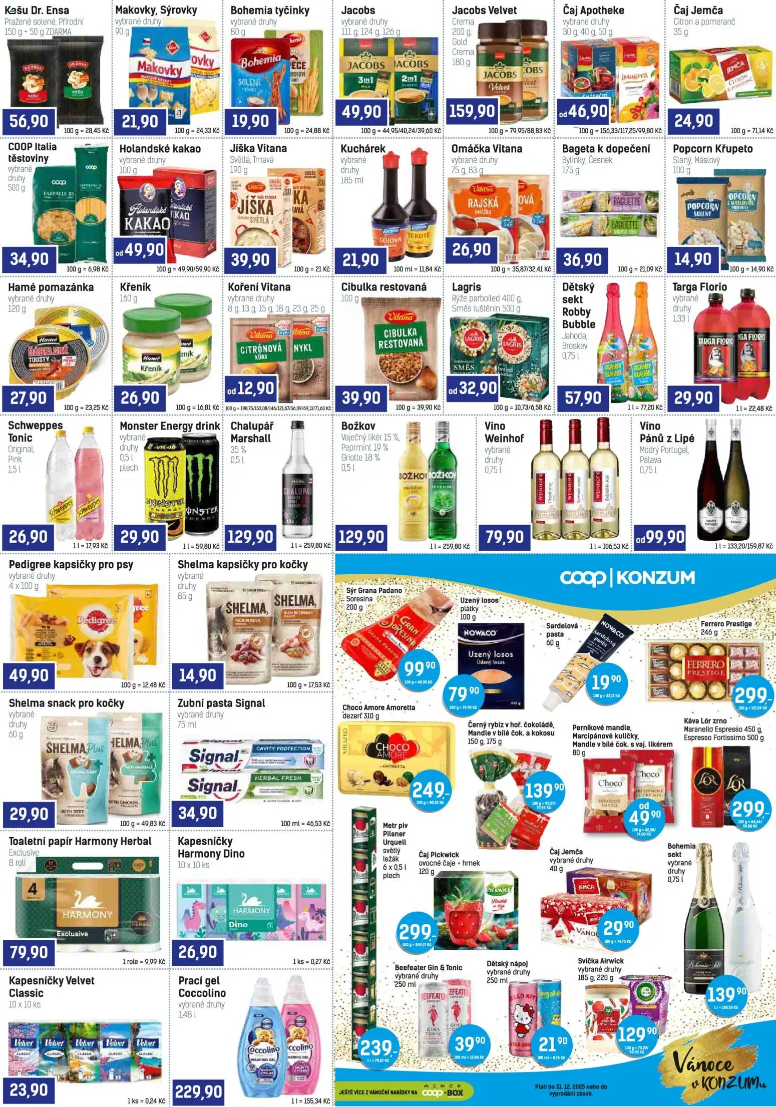 Konzum leták od 17.12.2025 | Strana: 14 | Produkty: Pilsner, Monster Energy, Mandle, Jacobs velvet