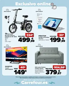 Vista previa Carrefour Semana santa válido desde el 11.03.2026 | Página: 29 | Productos: Bicicleta, Bicicleta eléctrica, Sofá cama, Sofá