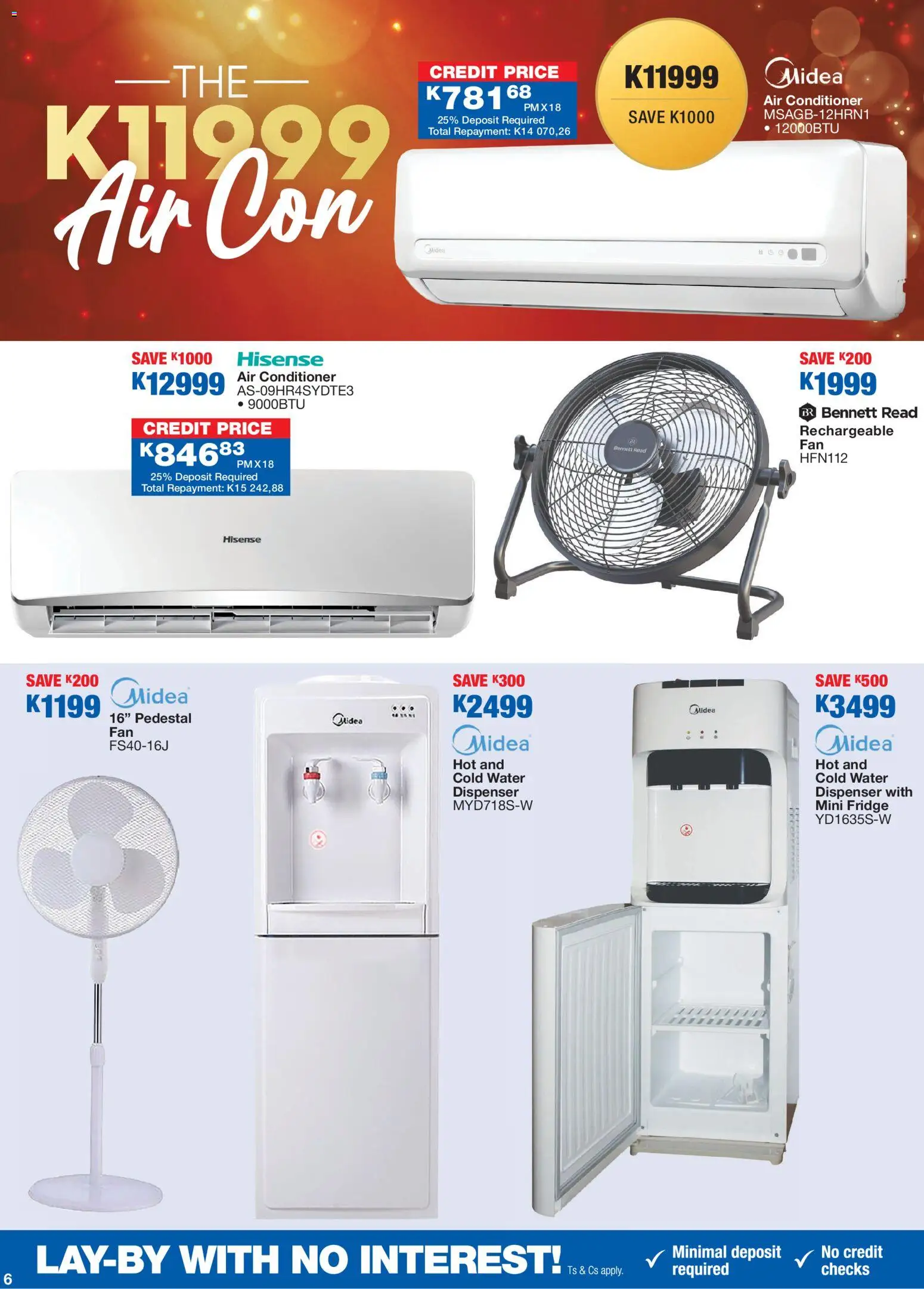 New OK Furniture catalogue – valid from 08.12.2025 | Page: 6 | Products: Air conditioner, Fridge, Conditioner, Water