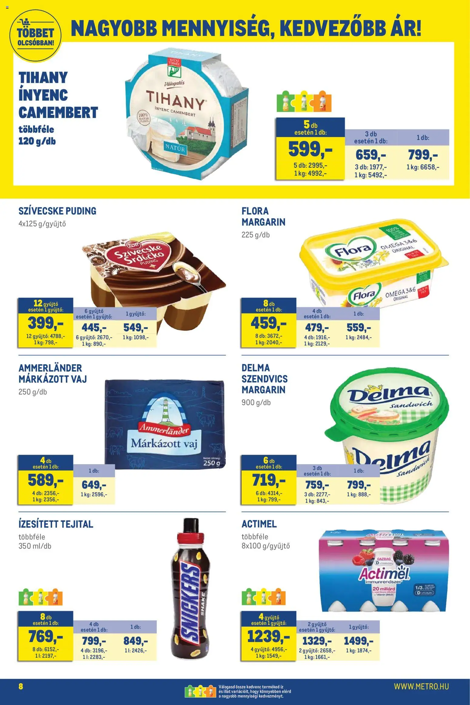 Metro akciós ujság - amely érvényes a következő dátumtól: 07.04.2026 | Oldal: 8 | Termékek: Szendvics, Actimel, Margarin, Vaj