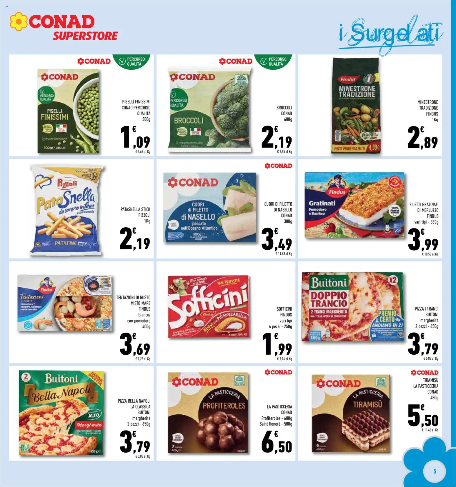 Volantino Conad del 14.01.2026 | Pagina: 5 | Prodotti: Tè, Piselli, Broccoli, Nasello