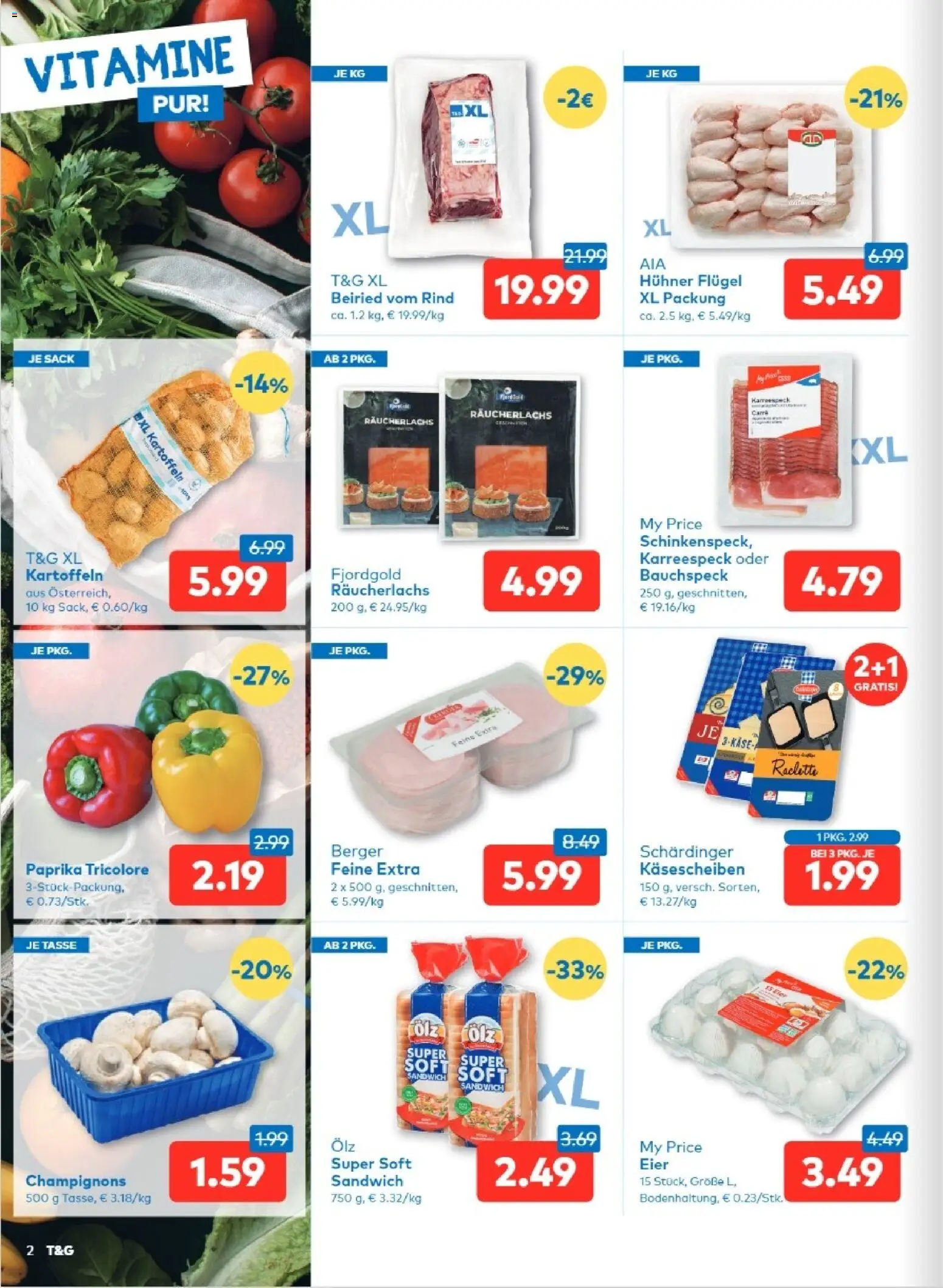 T&G - Tirol gültig ab 18.12.2025 | Seite: 2 | Produkte: Kartoffeln, Eier