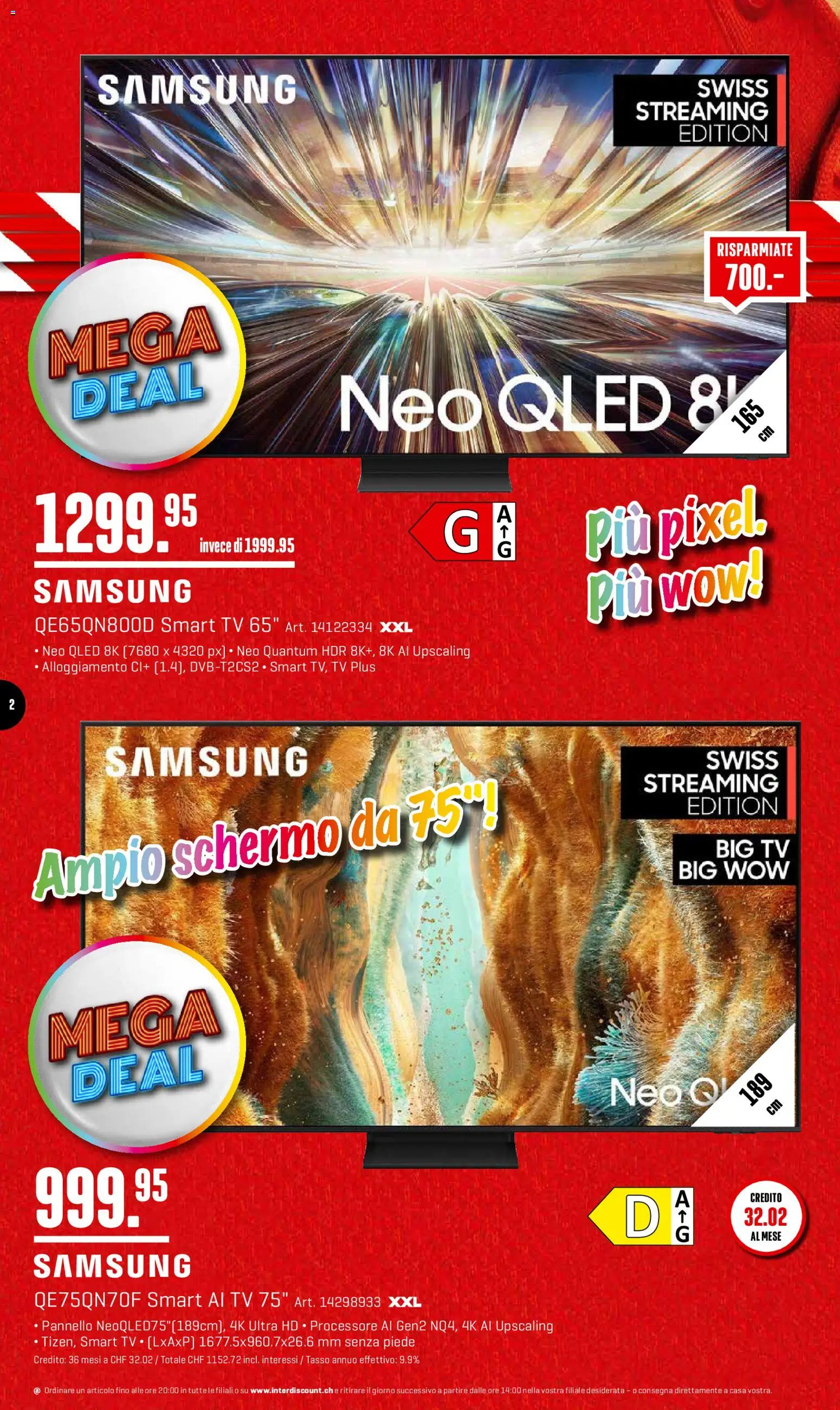 Interdiscount Aktionen IT – gültig ab 26.01.2026 | Seite: 2 | Produkte: TV, Samsung