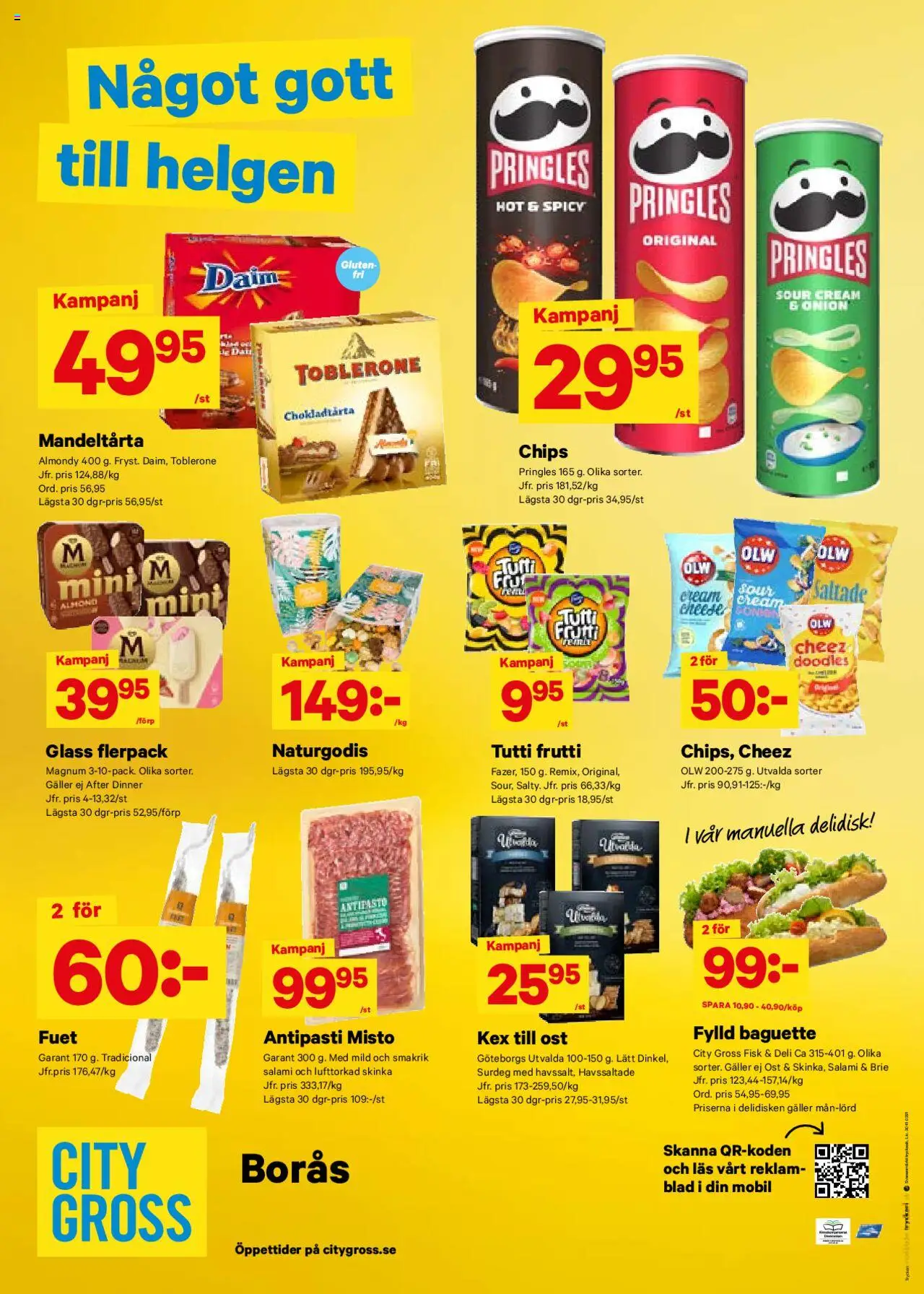 City Gross reklamblad aktuell från 25.08.2025 | Sida: 10 | Produkter: Galler, Chips, Glass, Mandeltårta