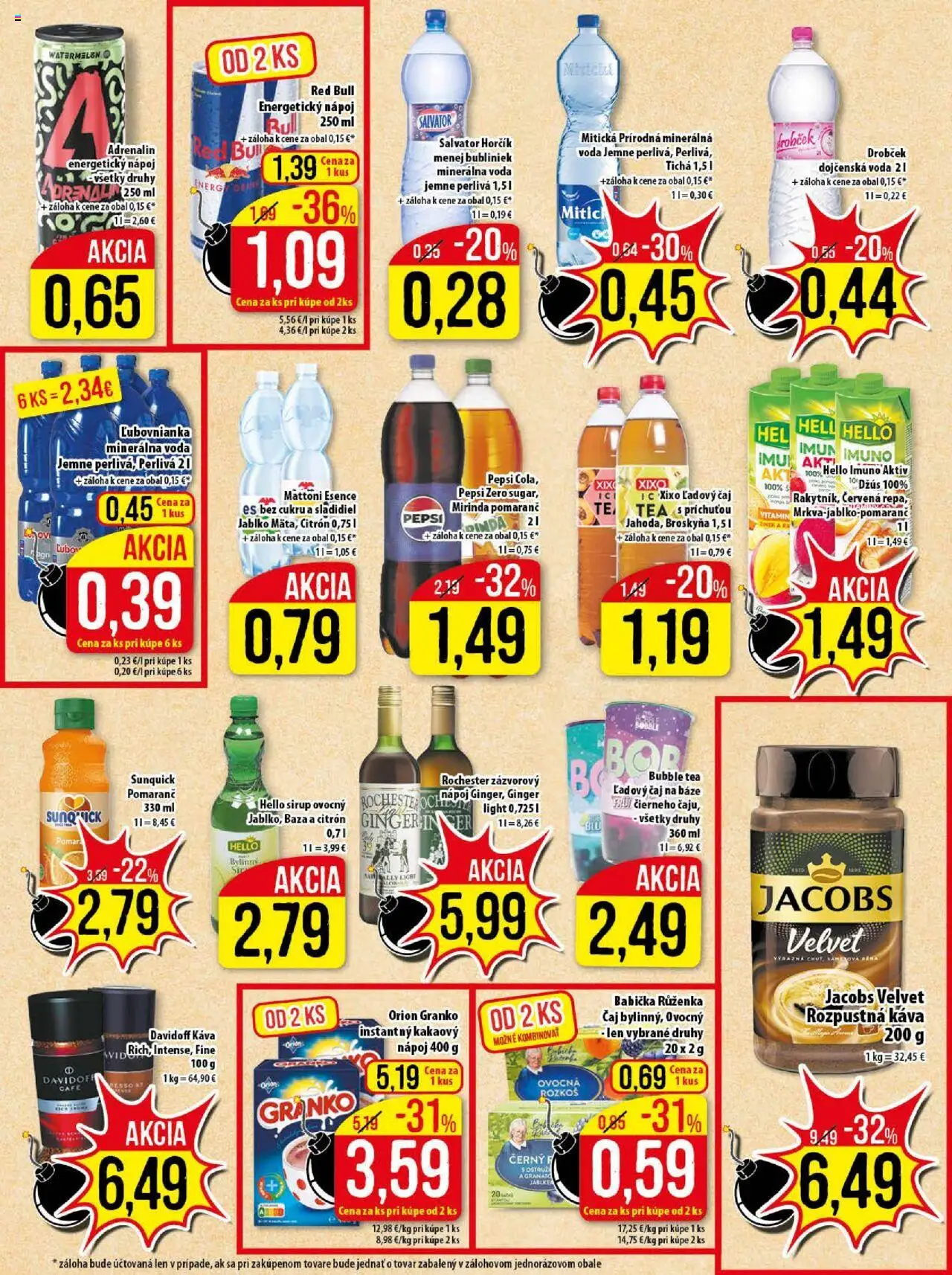 Klas leták │ platný od 01.09.2025 | Strana: 16 | Produkty: Čaj, Sunquick, Mirinda, Mitická