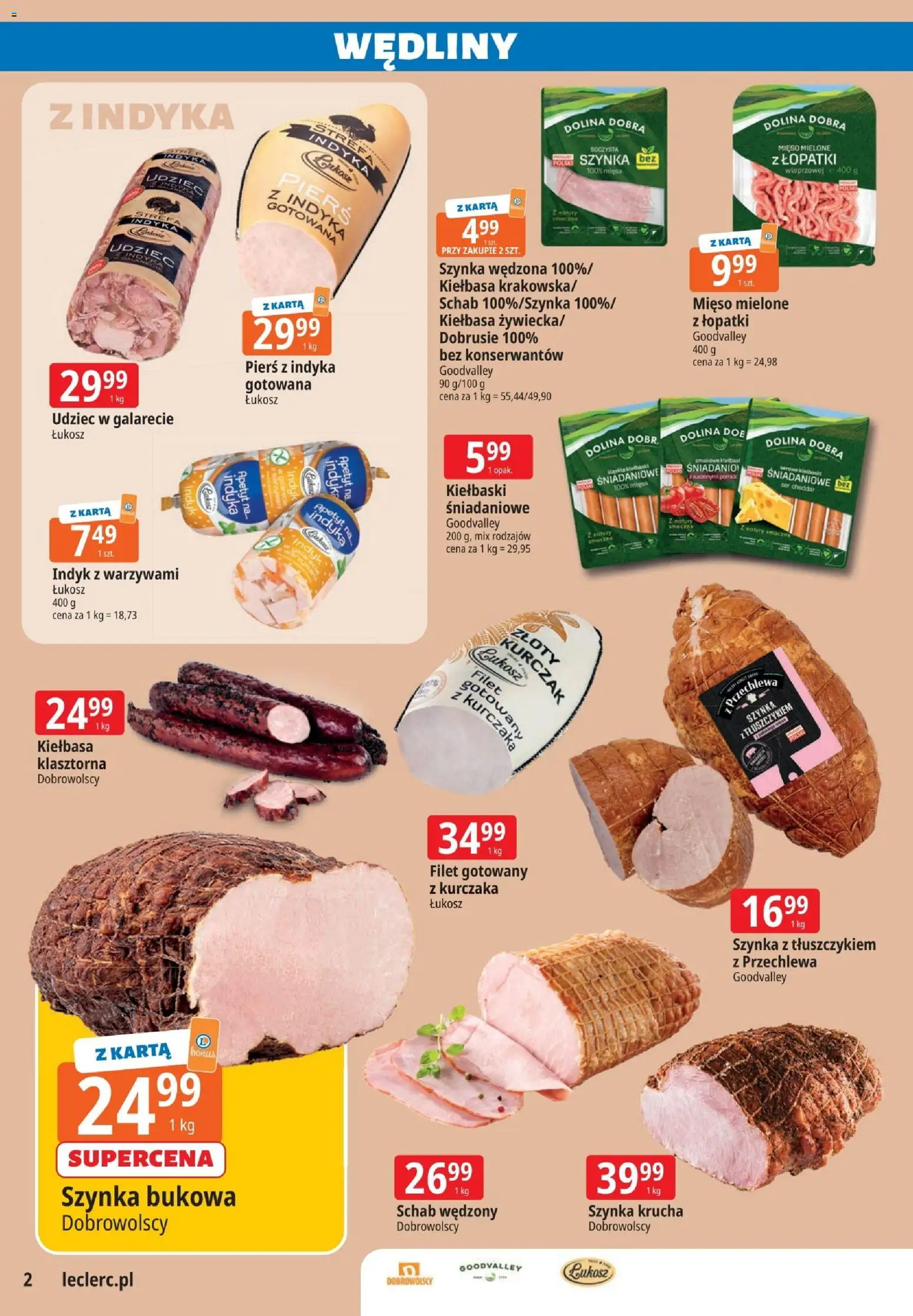 E.Leclerc Gazetka - Zielona Góra od 27.01.2026 | Strona: 2 | Produkty: Karta, Schab, Szynka, Cheddar