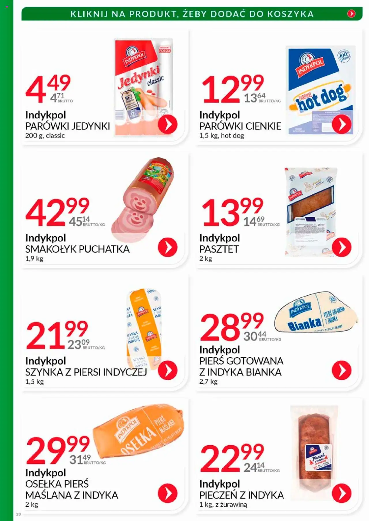 Eurocash Gazetka - Katalog Wędlin od 01.08.2025 | Strona: 20 | Produkty: Osełka, Parówki, Szynka, Żurawina