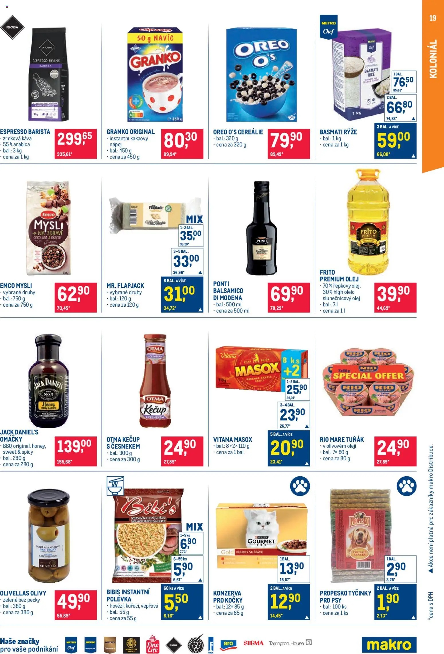 Makro leták - Pro milovníky jídla od 22.04.2026 | Strana: 19 | Produkty: Tuňák, Propesko, Slunečnicový olej, Oreo