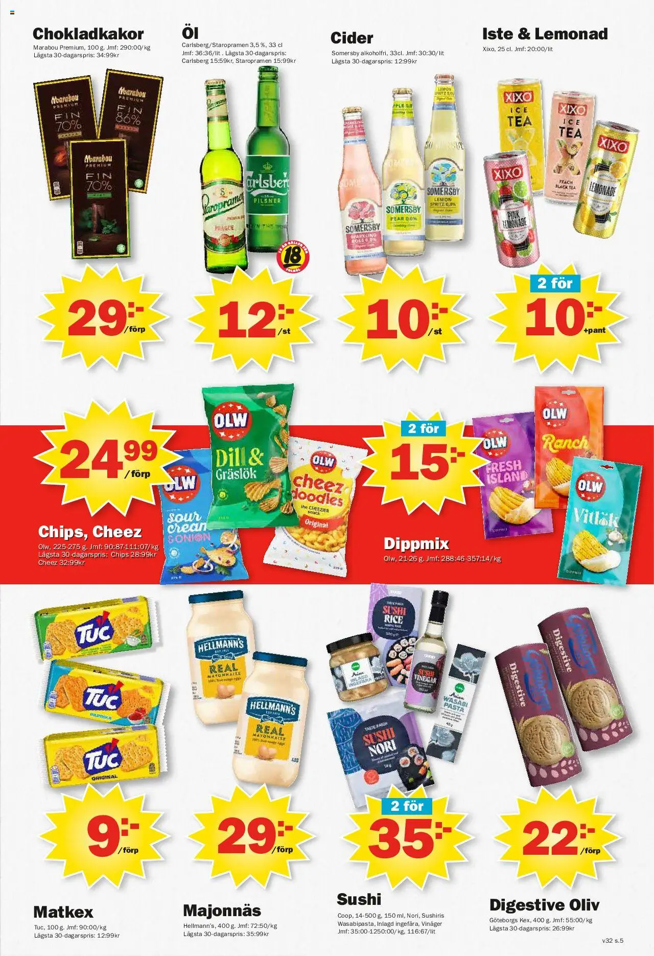 Pekås reklamblad aktuell från 04.08.2025 | Sida: 5 | Produkter: Chips, Majonnäs, Vitlök, Cider