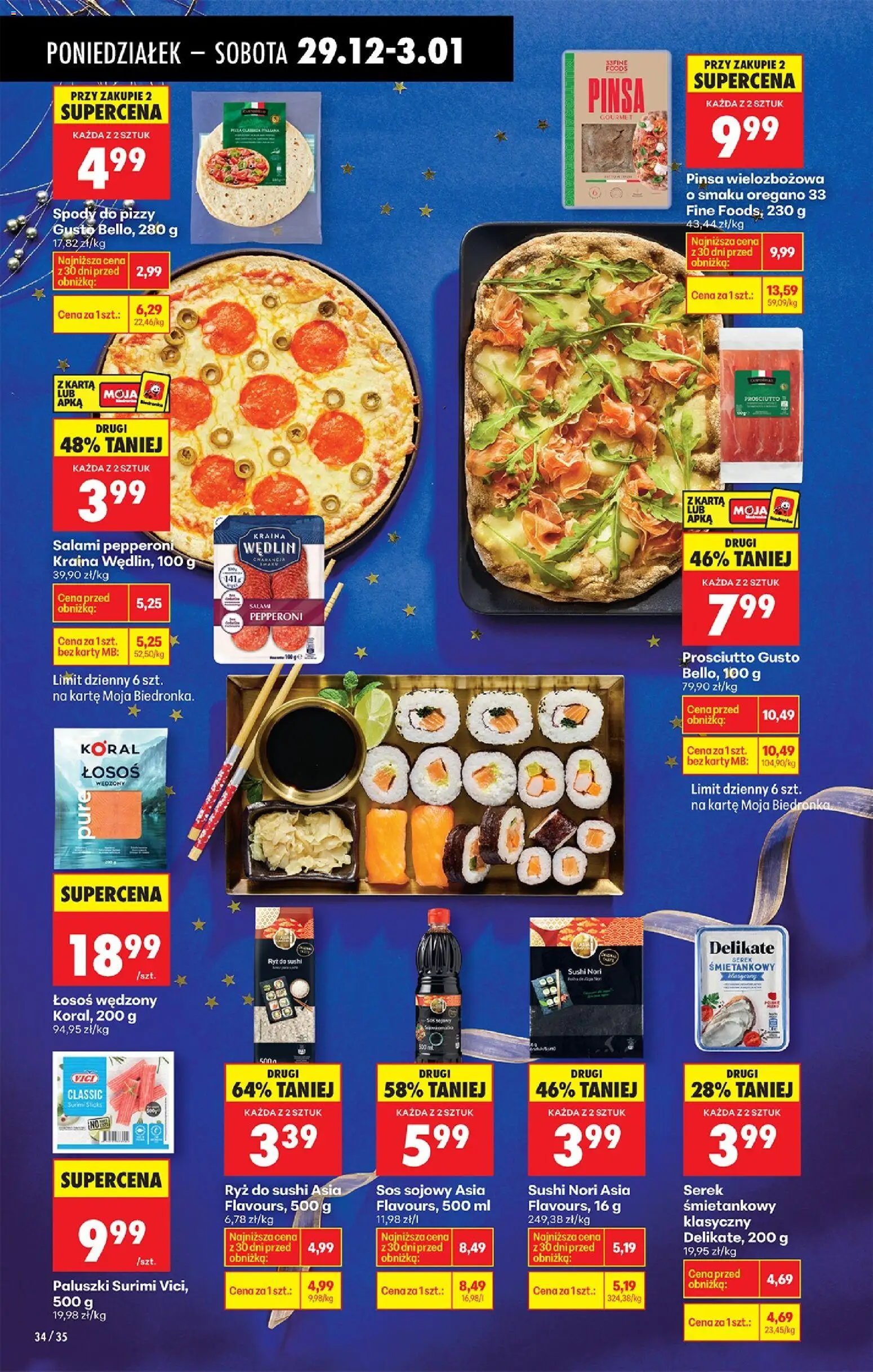Biedronka gazetka od 29.12.2025 | Strona: 44 | Produkty: Serek, Nori, Paluszki, Pinsa