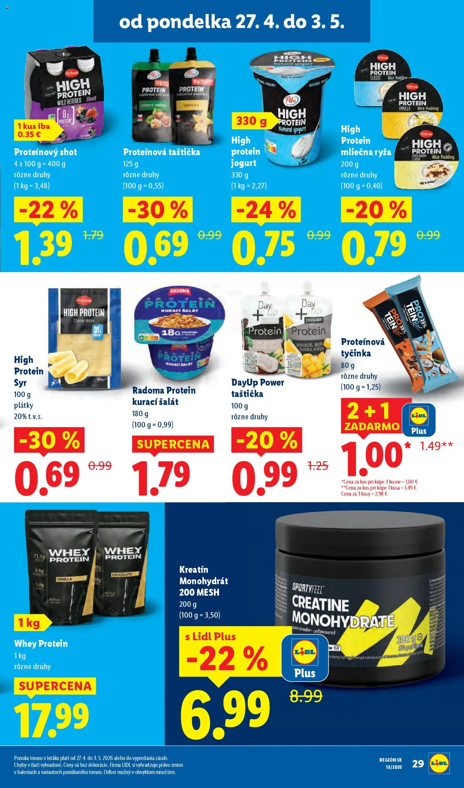 Nové Lidl akcie – leták je platný od 27.04.2026 | Strana: 31 | Produkty: Jogurt, Ryža, Apple, Šalát