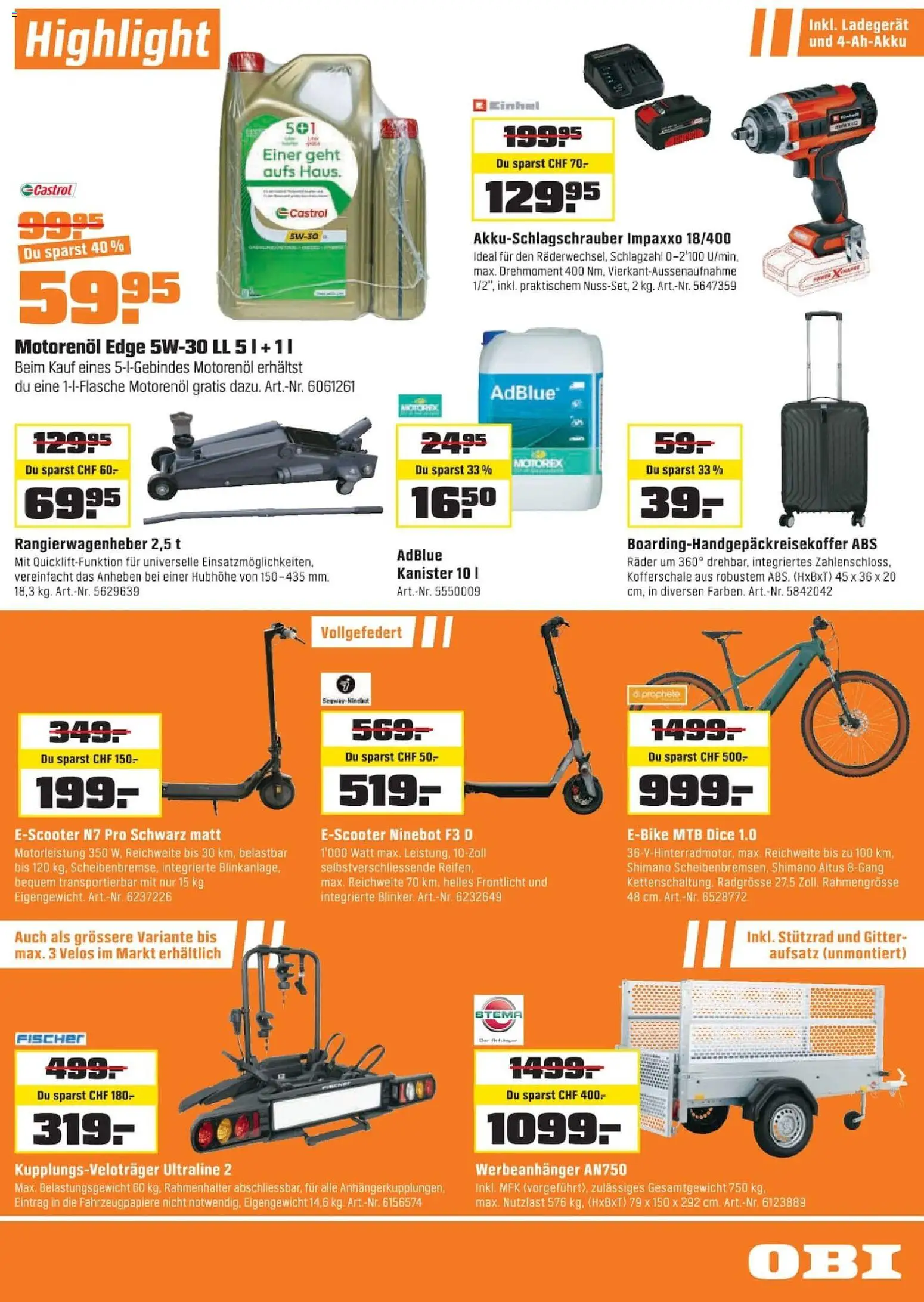 OBI aktionen Basel – gültig ab 31.03.2026 | Seite: 13 | Produkte: Gitter, Ladegerät