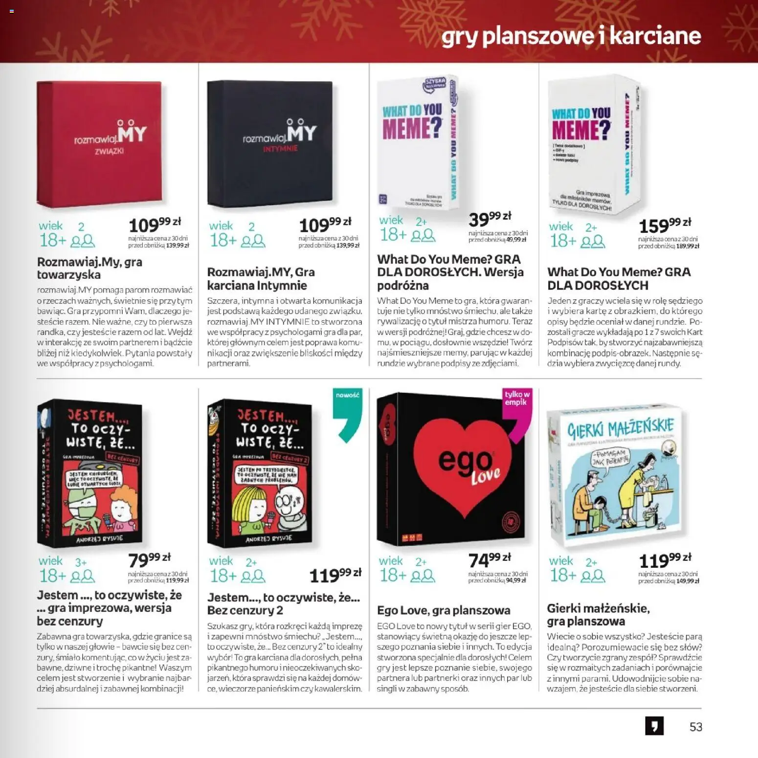 Empik promocje - Witaj w klubie znajdujących trafione prezenty dla każdego od 10.12.2025 | Strona: 53 | Produkty: Gra, Tuje, Gry