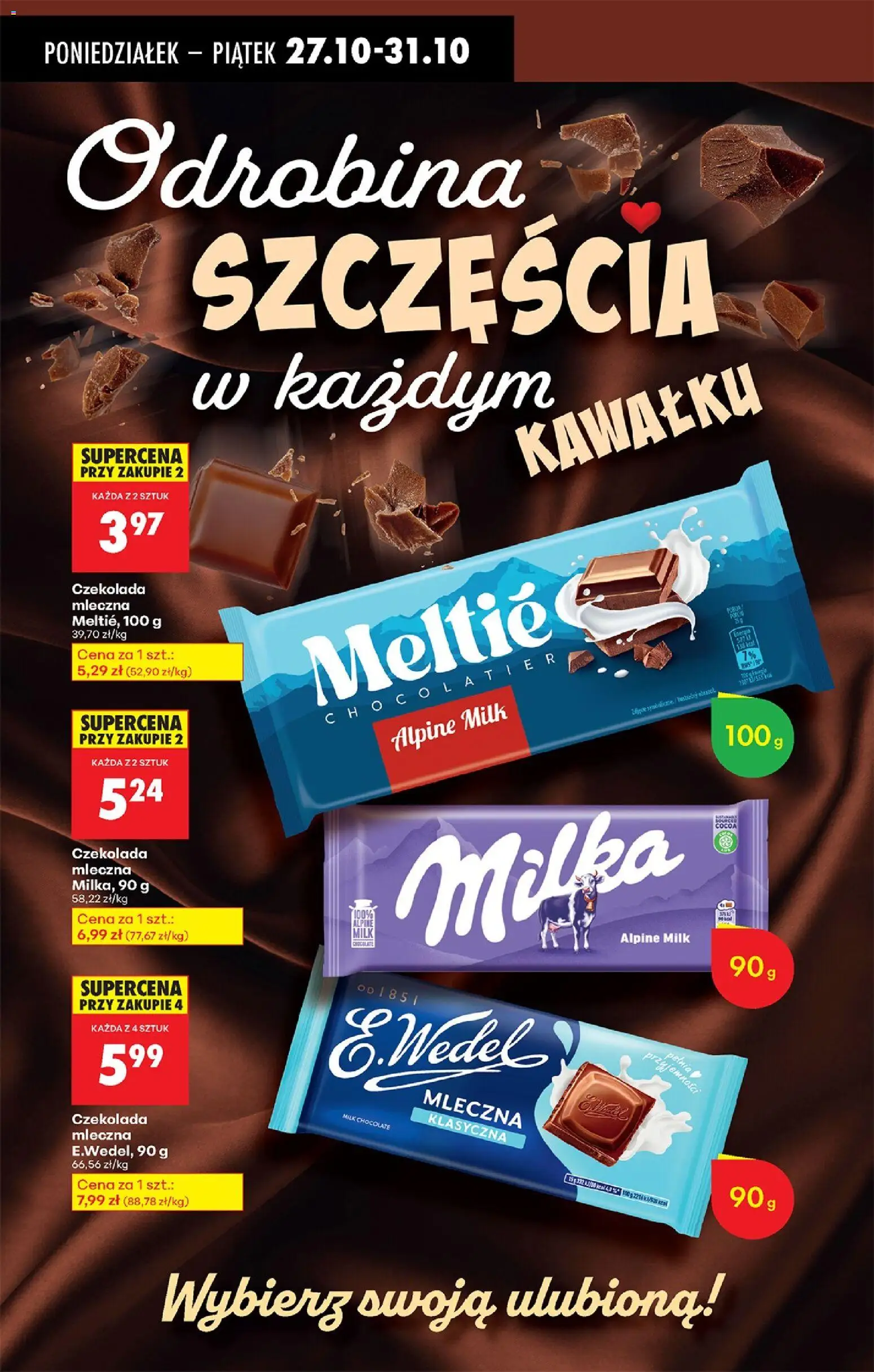 Biedronka gazetka od 27.10.2025 | Strona: 63 | Produkty: Czekolada mleczna, Czekolada milka, Milka, Czekolada
