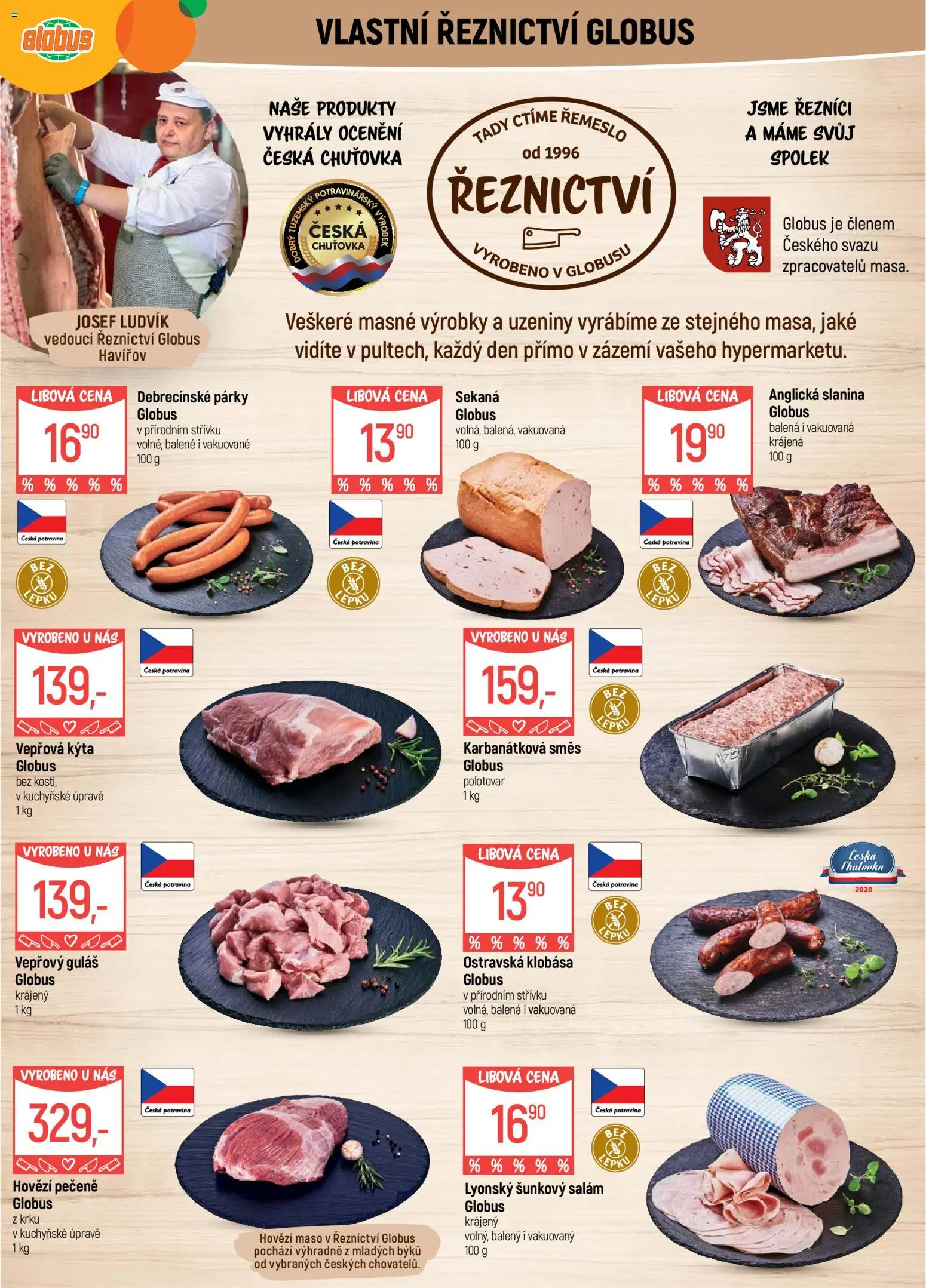 Globus leták - Havířov od 08.04.2026 | Strana: 5 | Produkty: Hovězí, Šunkový salám, Vepřová Kýta, Slanina