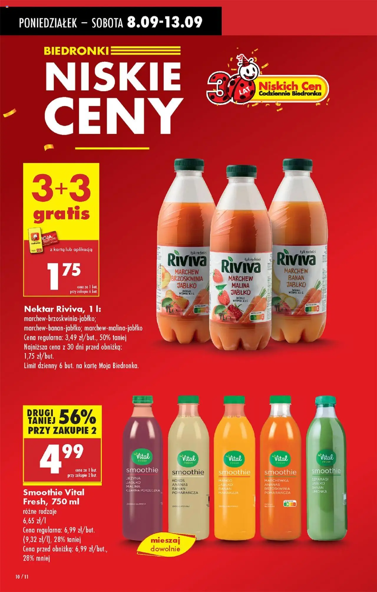 Biedronka gazetka od 08.09.2025 | Strona: 10 | Produkty: Limonka, Malina, Banan, Marchewka