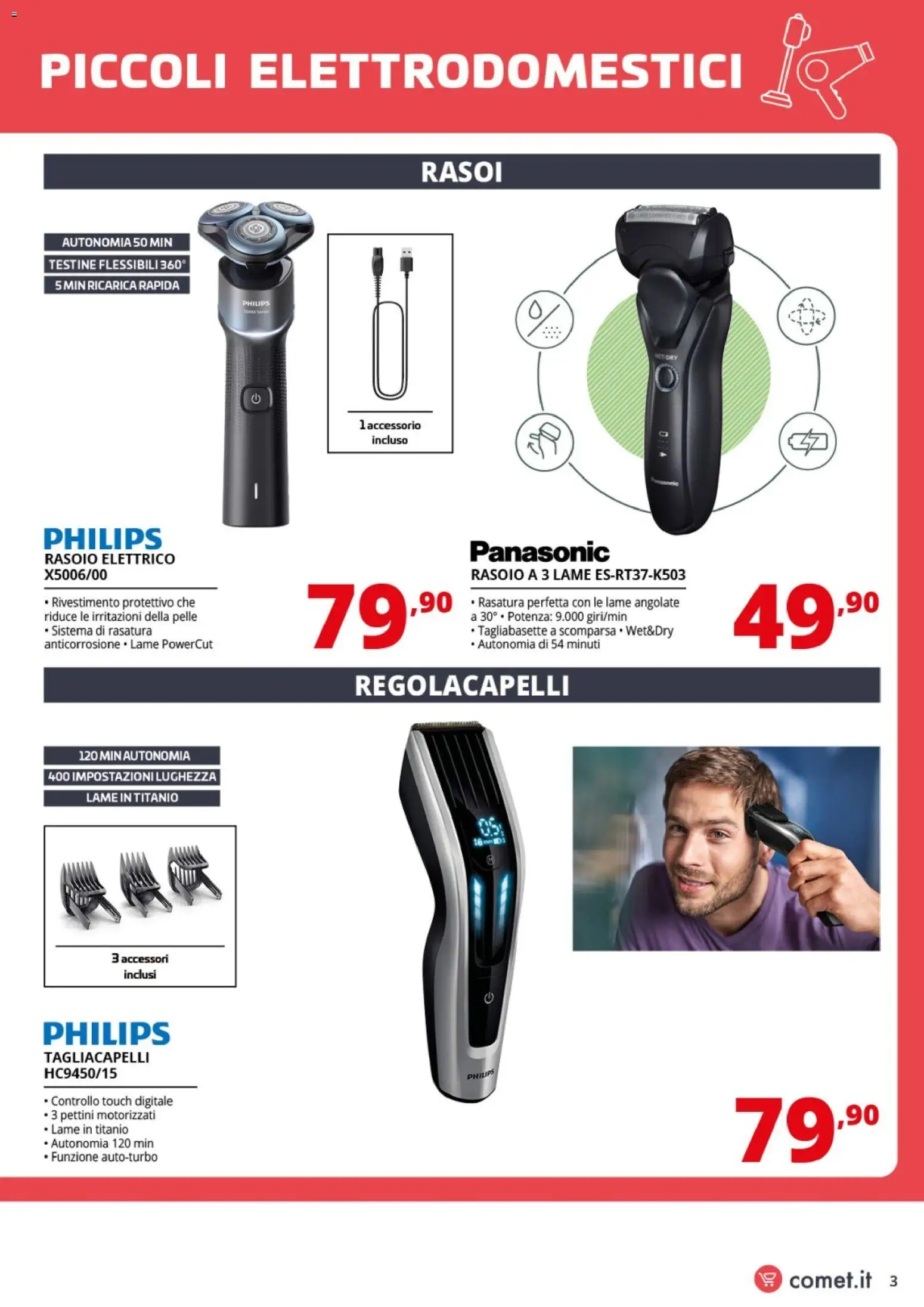 Volantino Comet del 23.01.2026 | Pagina: 3 | Prodotti: Rasoio, Rasoio elettrico